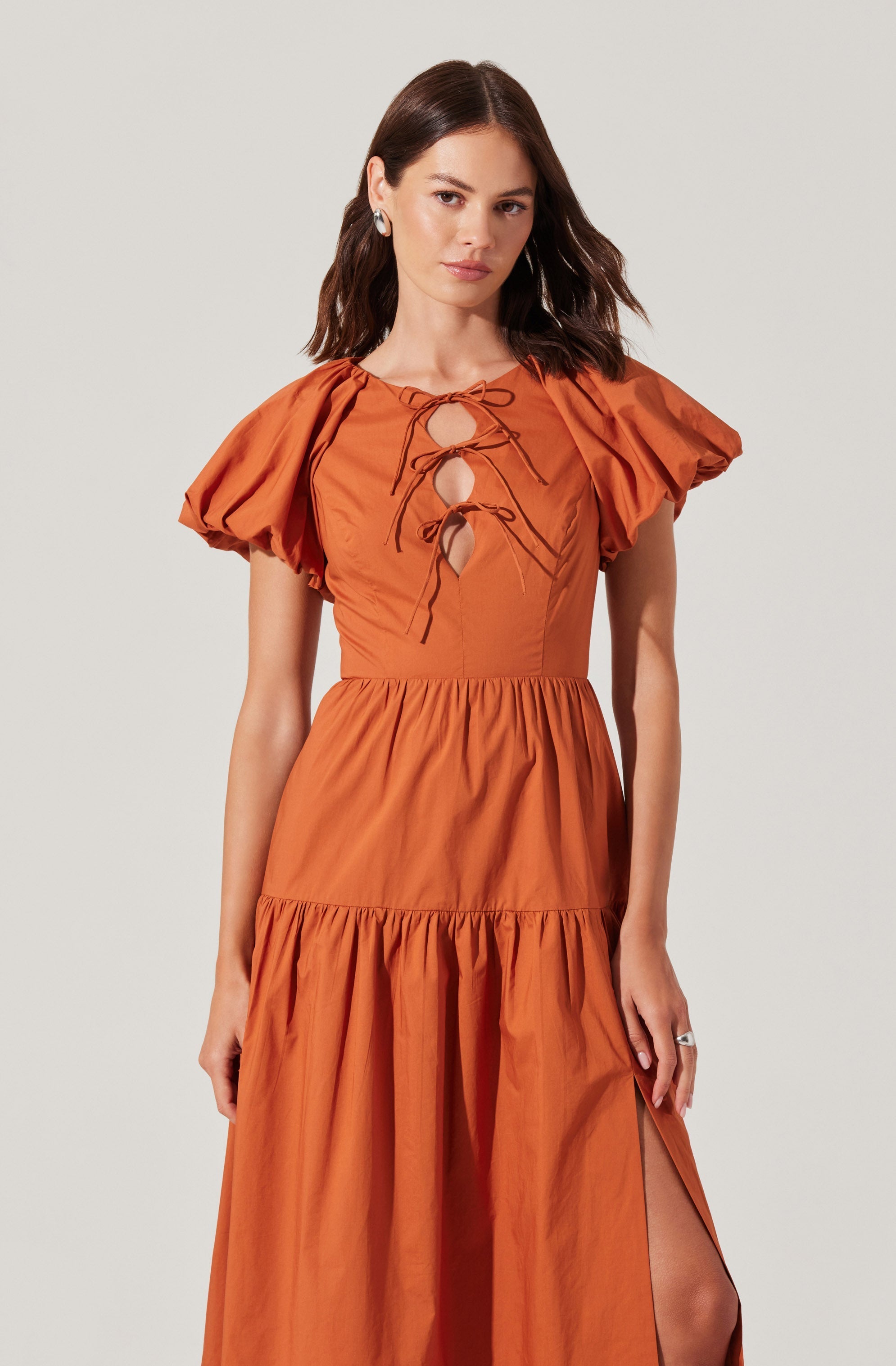 Aine Tie-Front Midi Dress