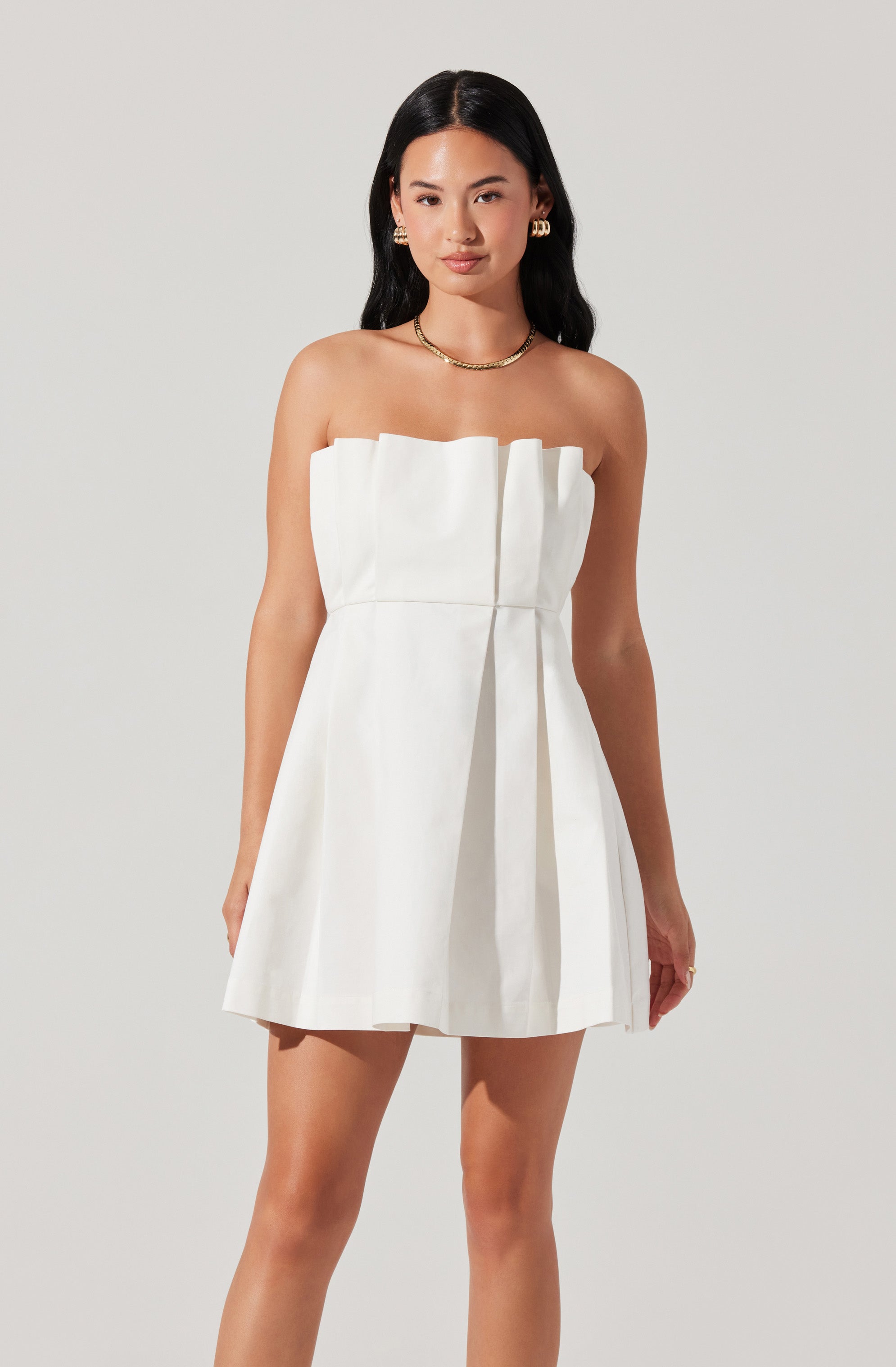 Clemira Pleated Mini Dress