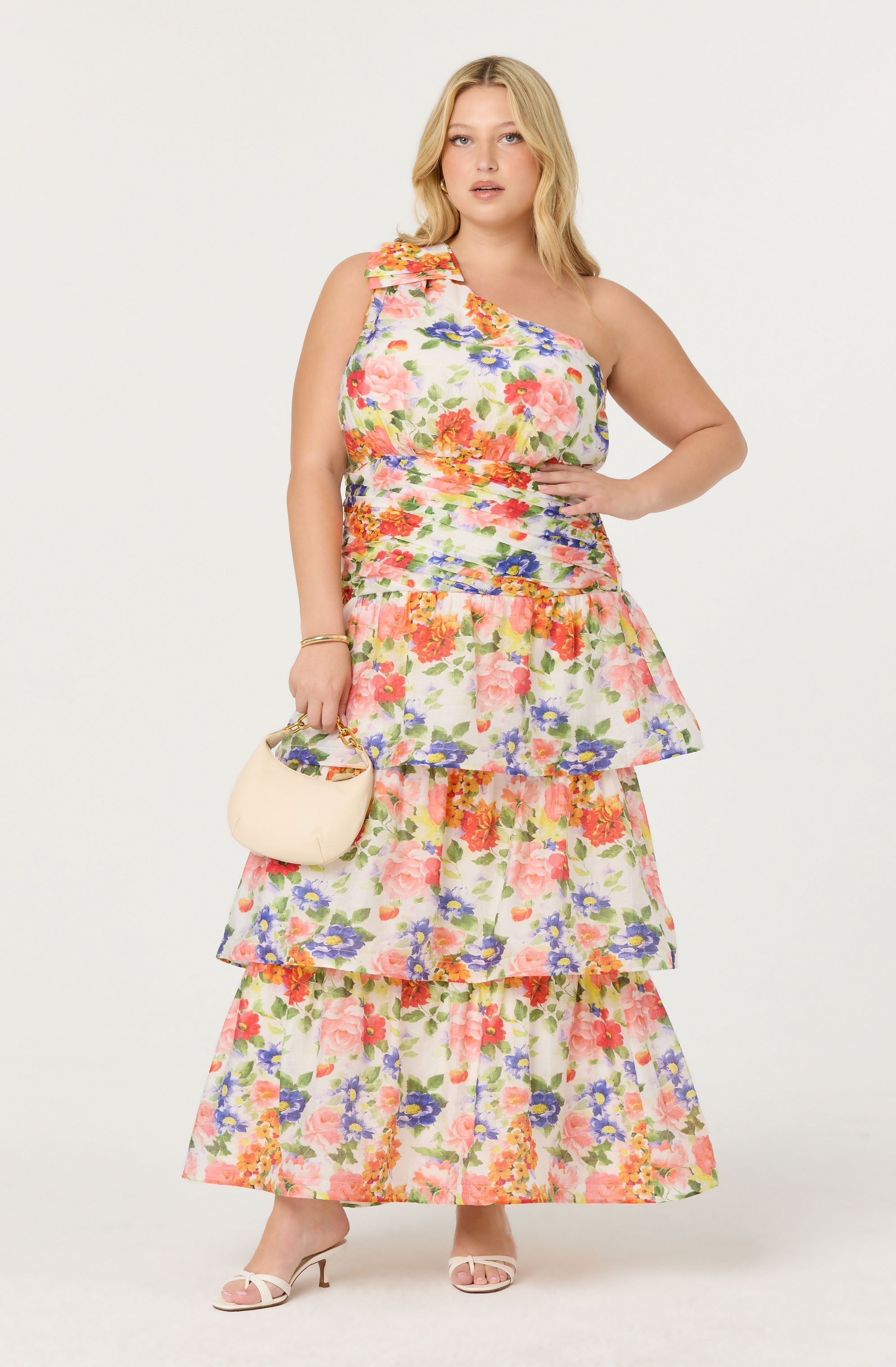 Natali One Shoulder Floral Maxi Dress