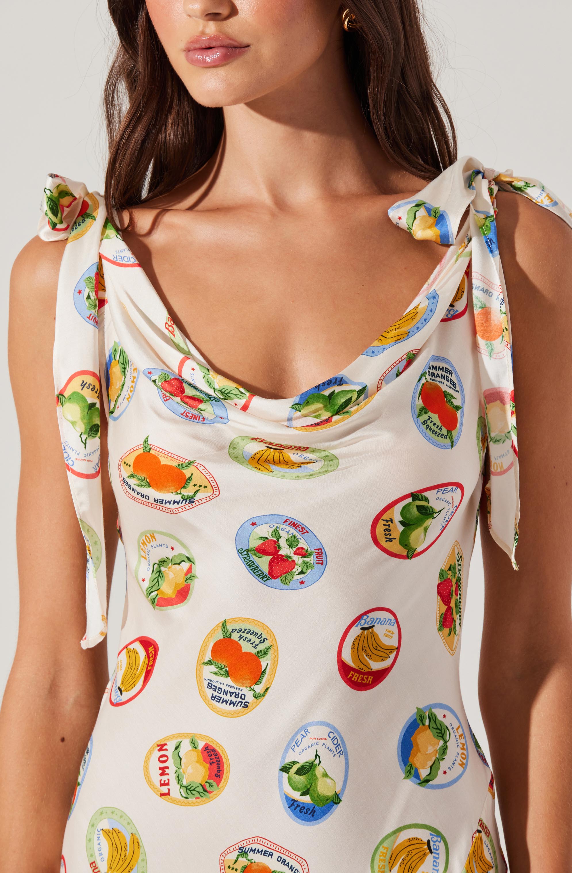 Allexina Satin Cowl Neck Midi Dress