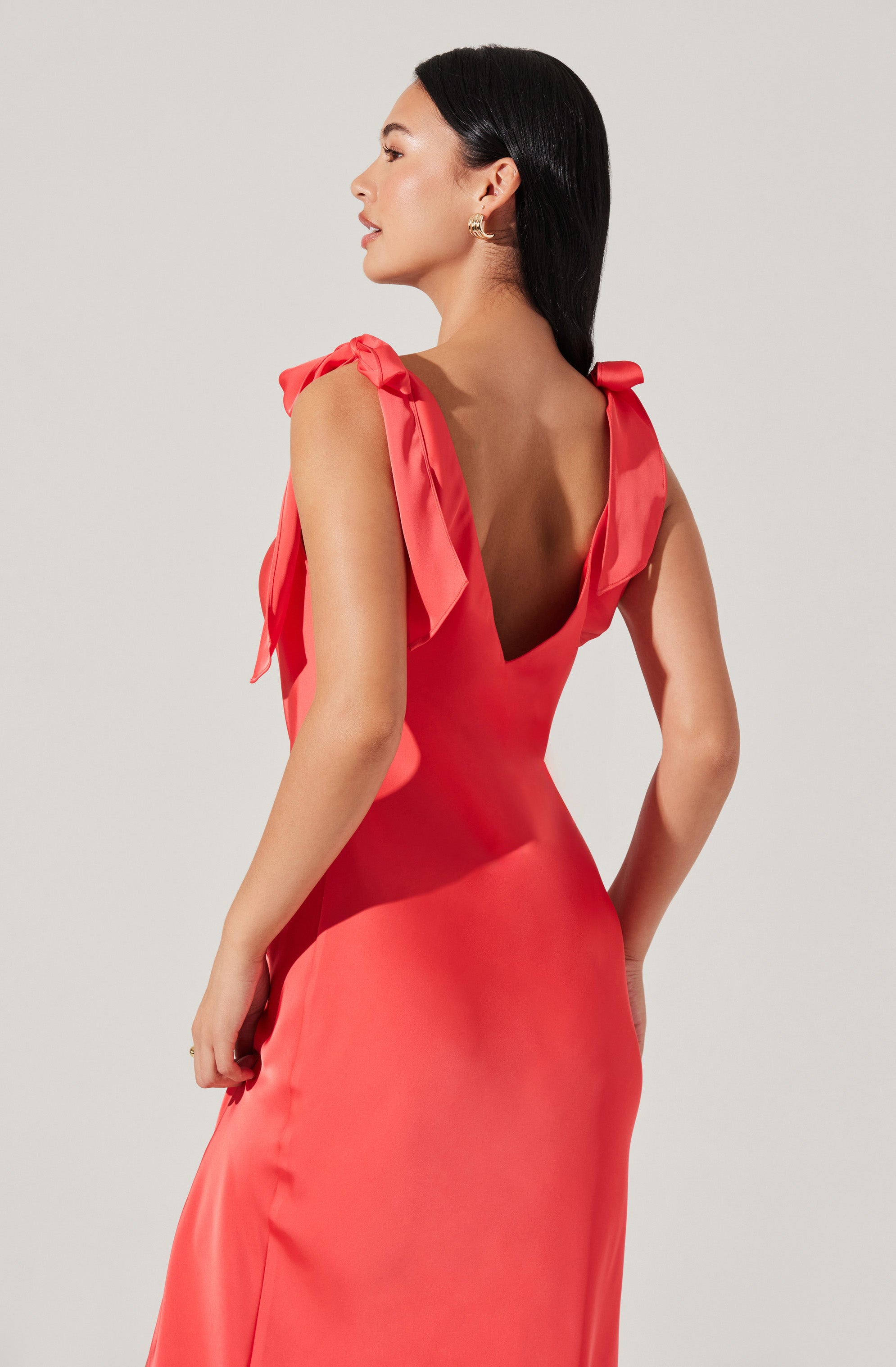 Allexina Satin Midi Dress