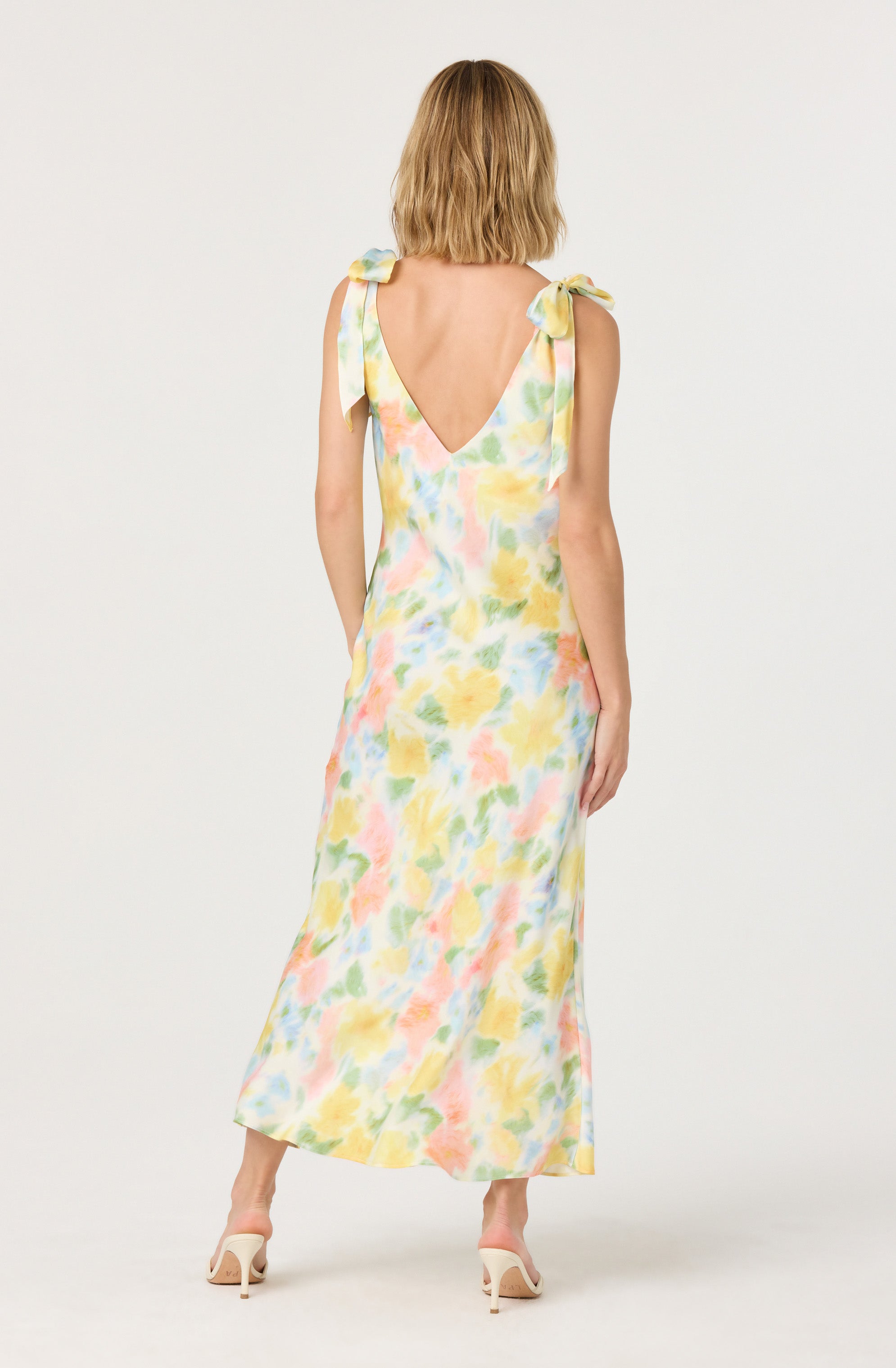 Allexina Satin Cowl Neck Midi Dress