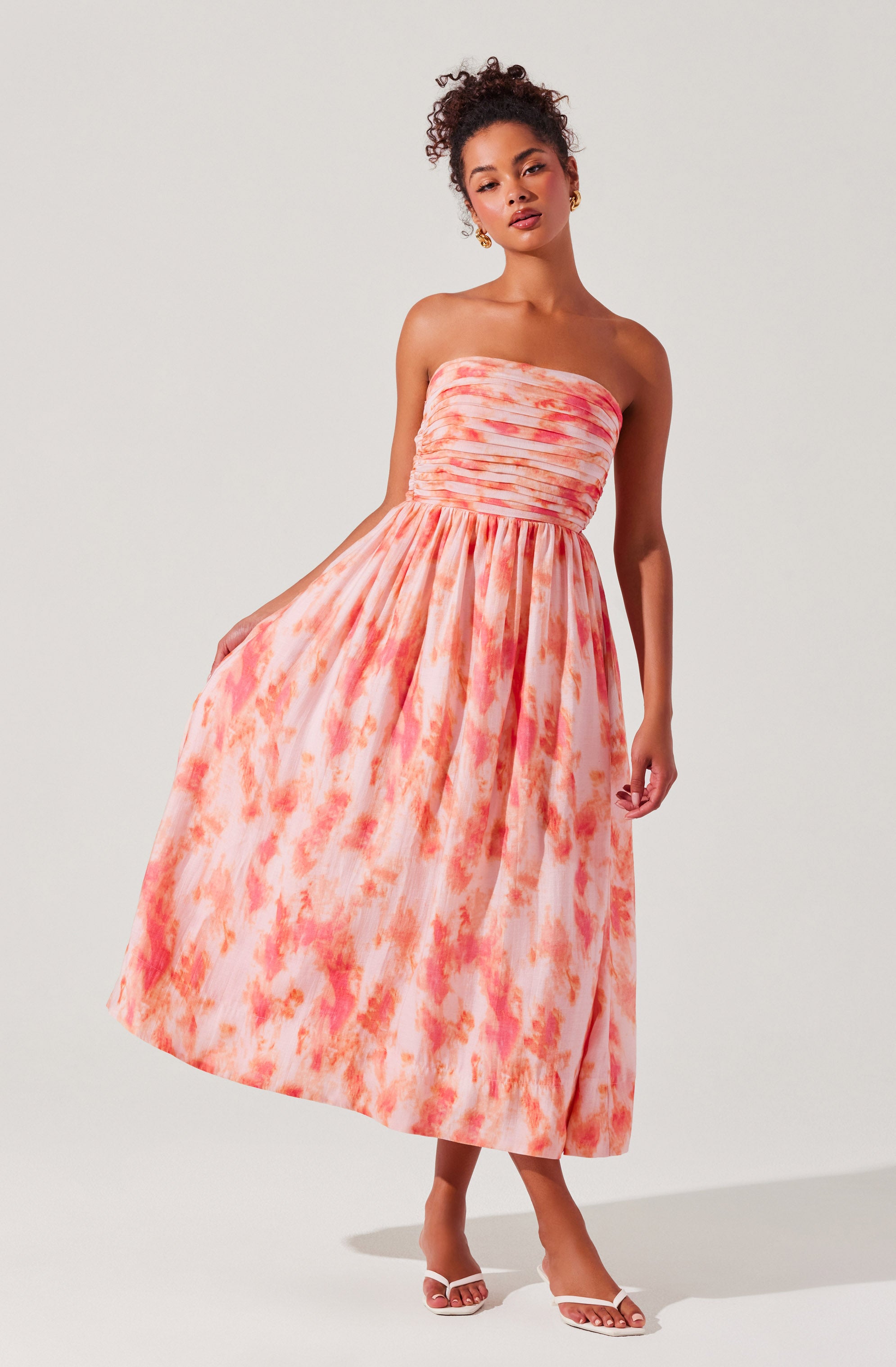 Aneesha Strapless Pleated Dress