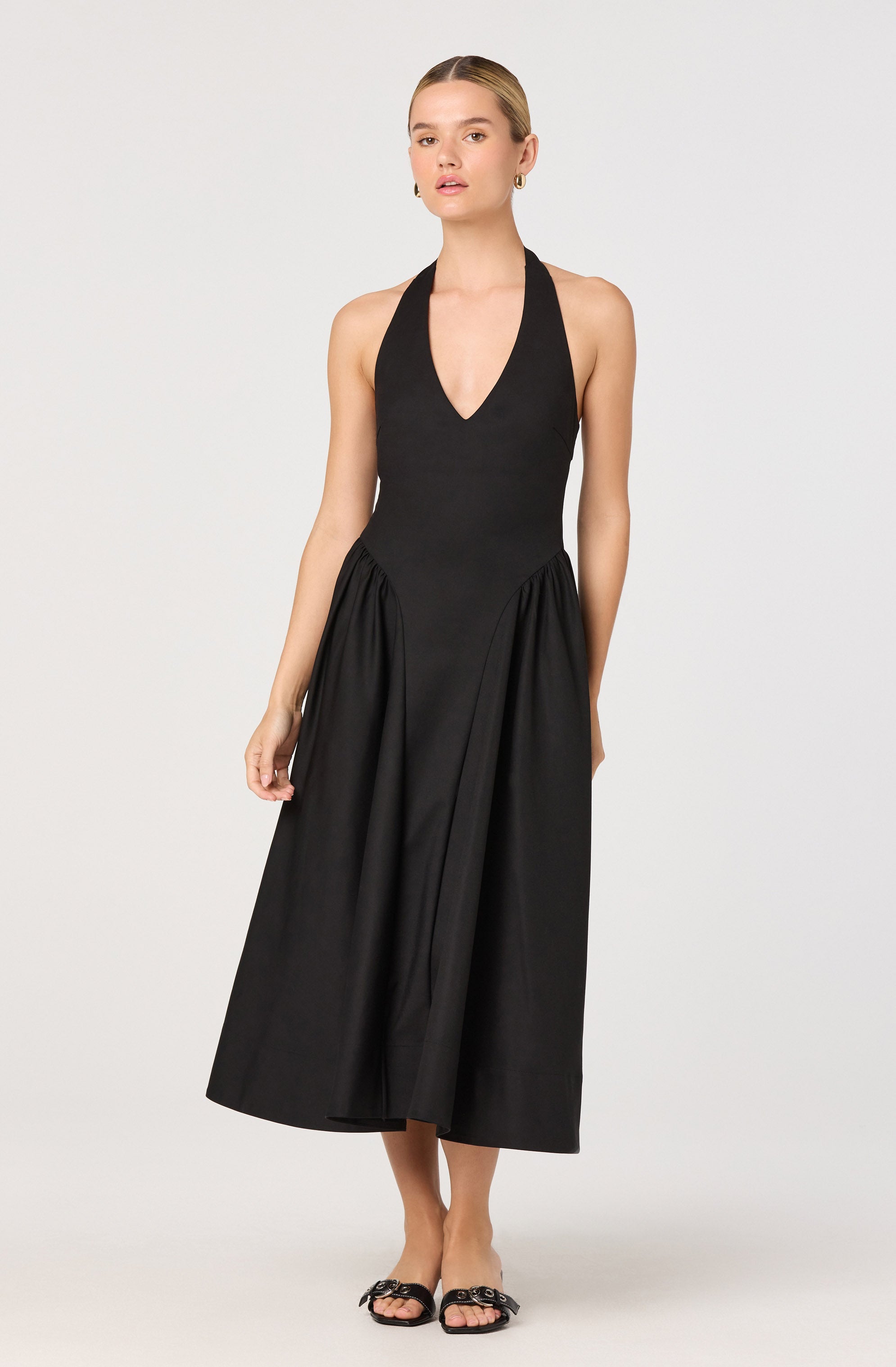 Meana V-Neck Halter Midi Dress