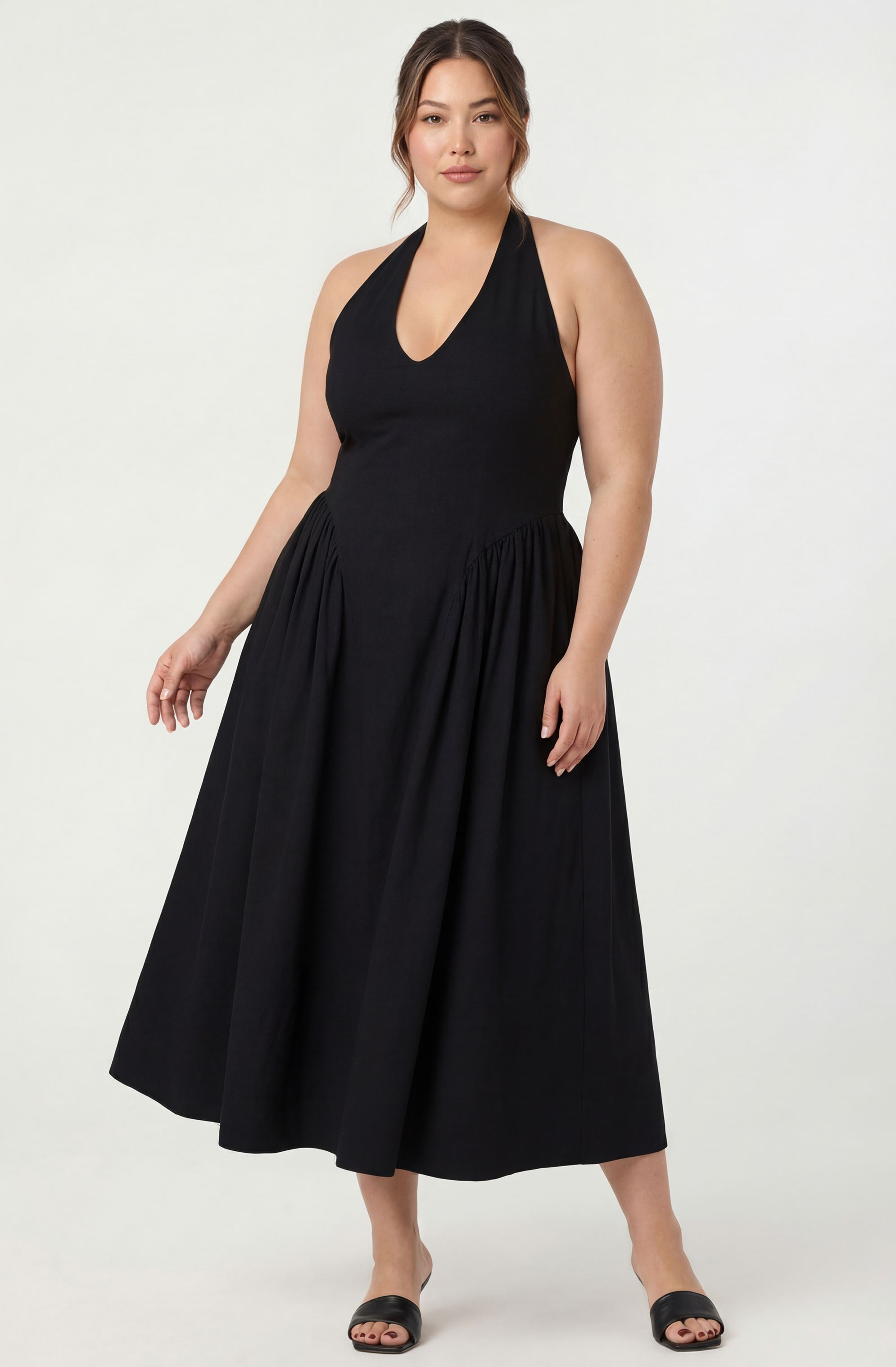 Meana V-Neck Halter Midi Dress