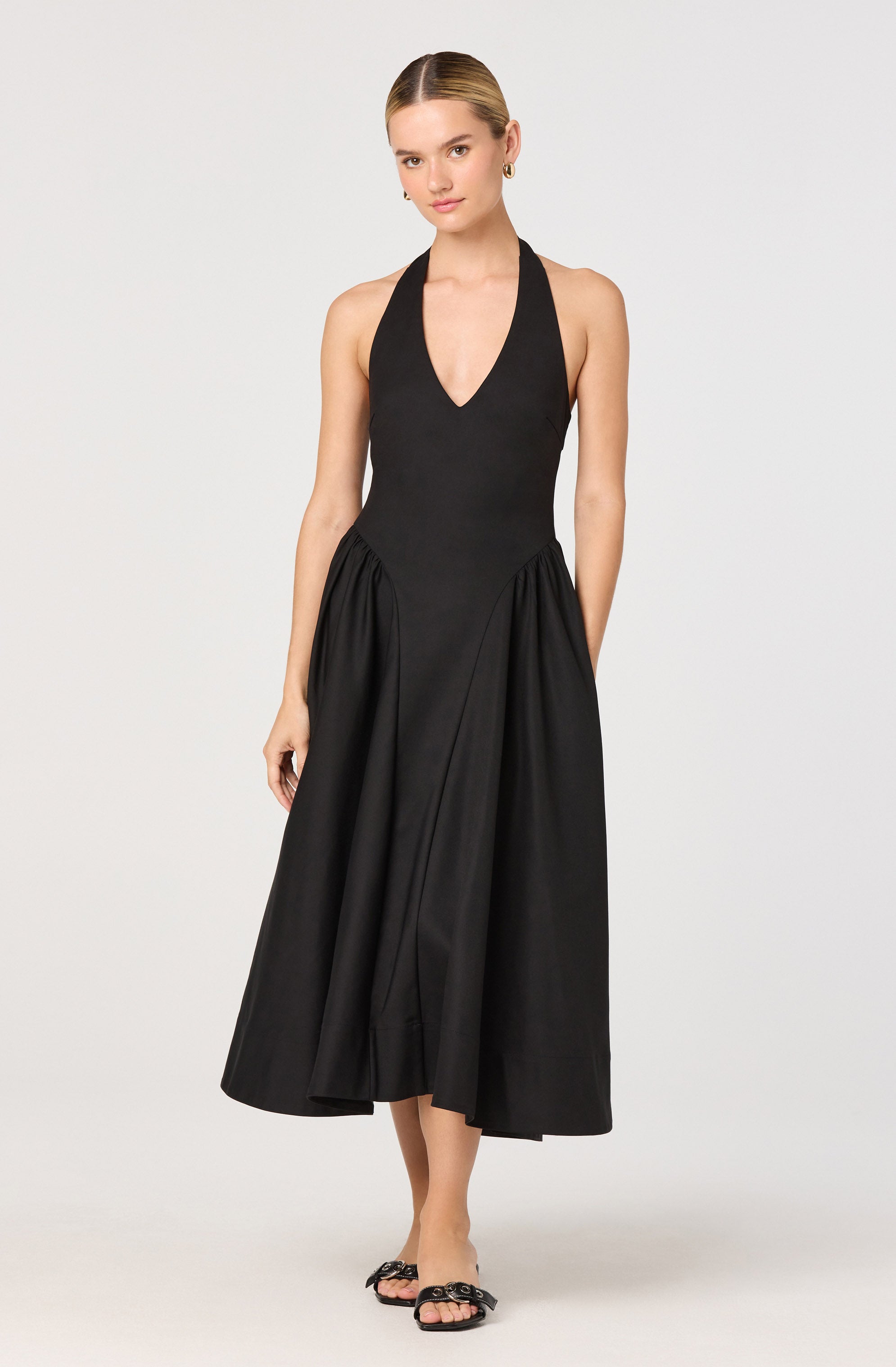 Meana V-Neck Halter Midi Dress