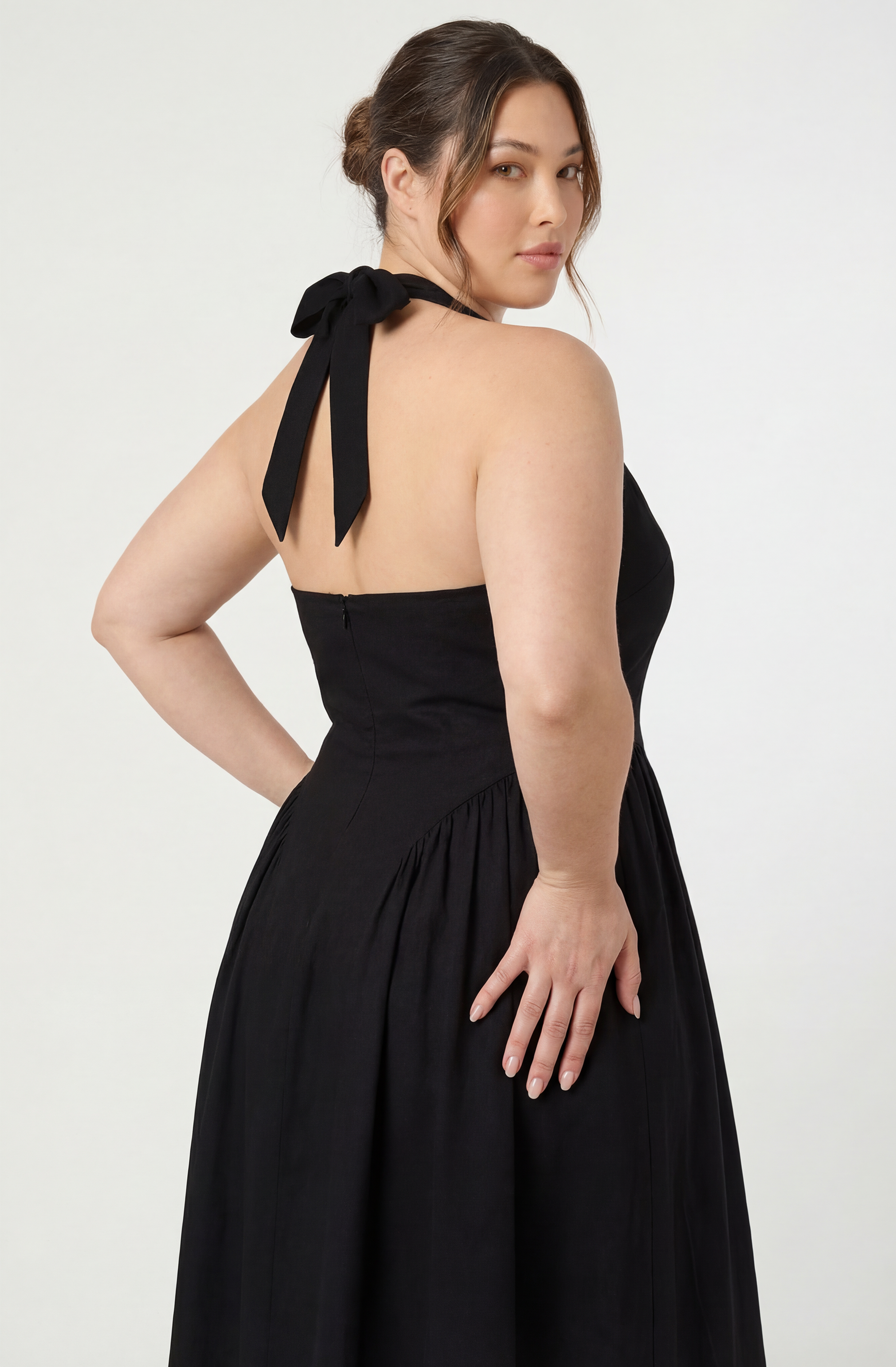 Meana V-Neck Halter Midi Dress