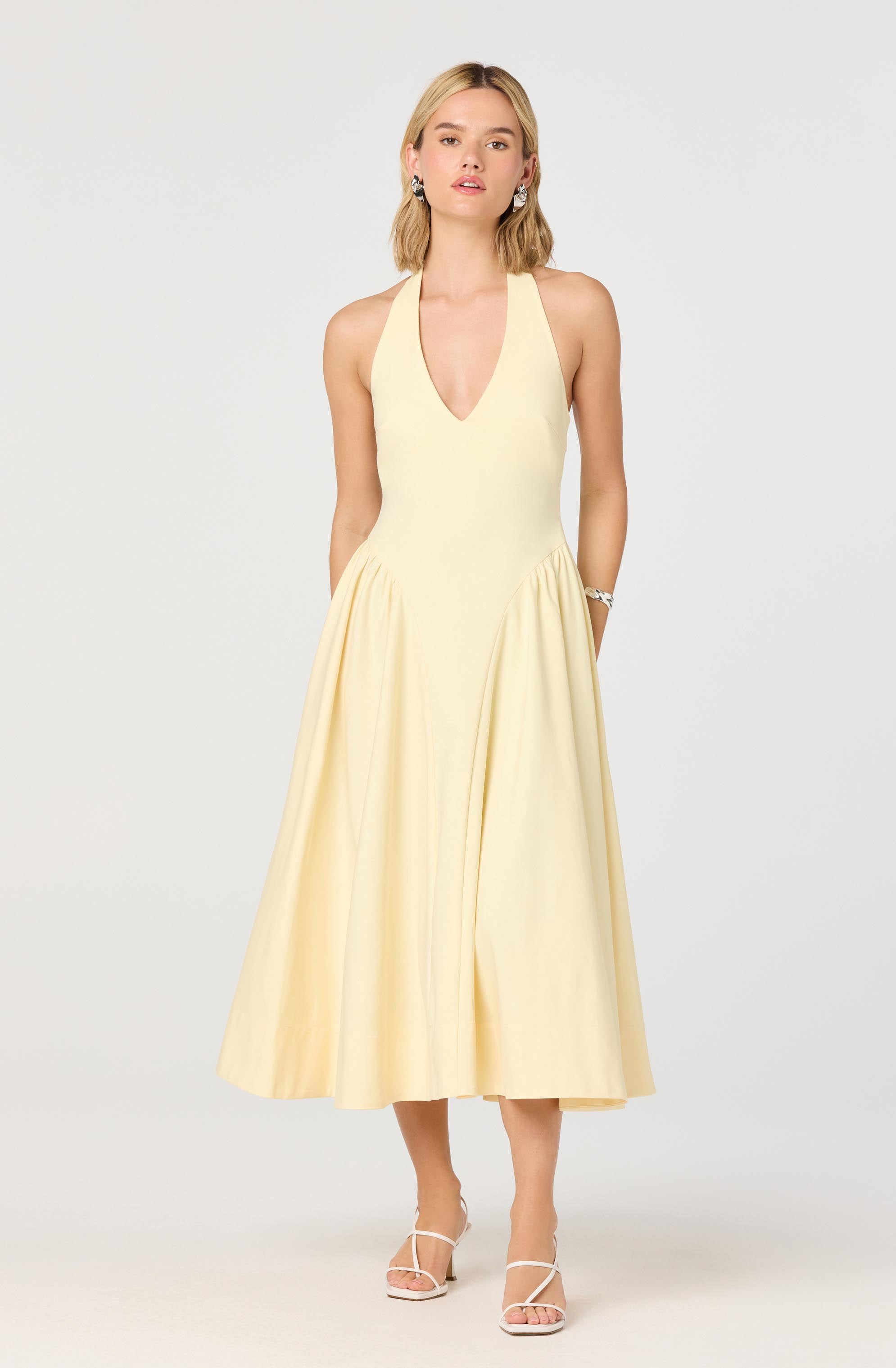Meana V-Neck Halter Midi Dress