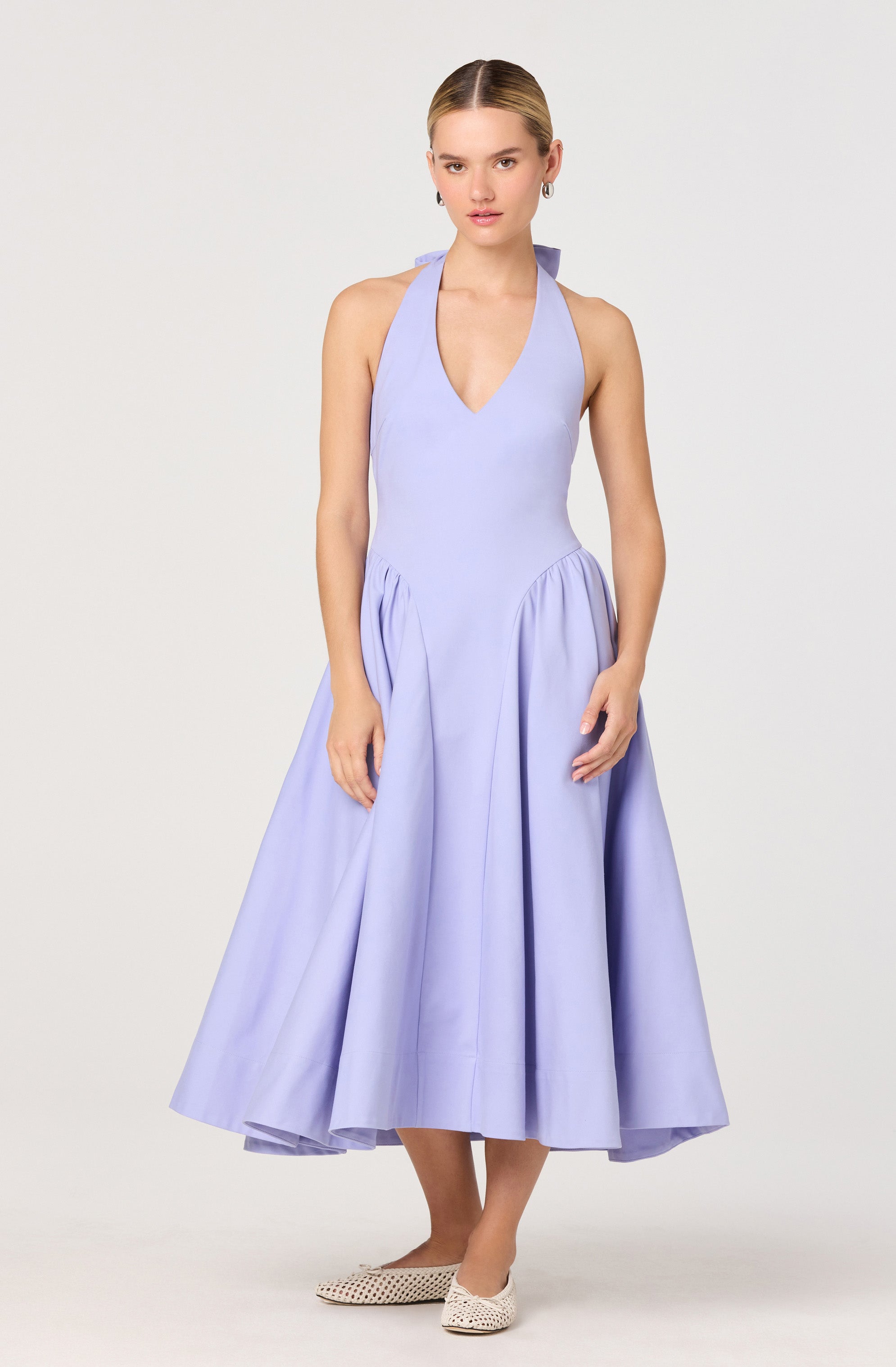 Meana V-Neck Halter Midi Dress