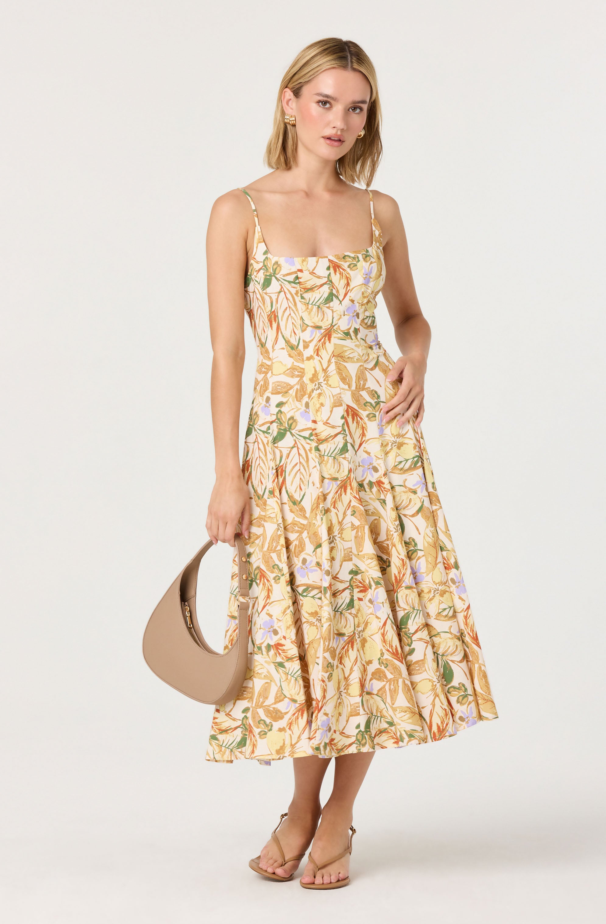 Jaleyah Paneled Flare Midi Dress