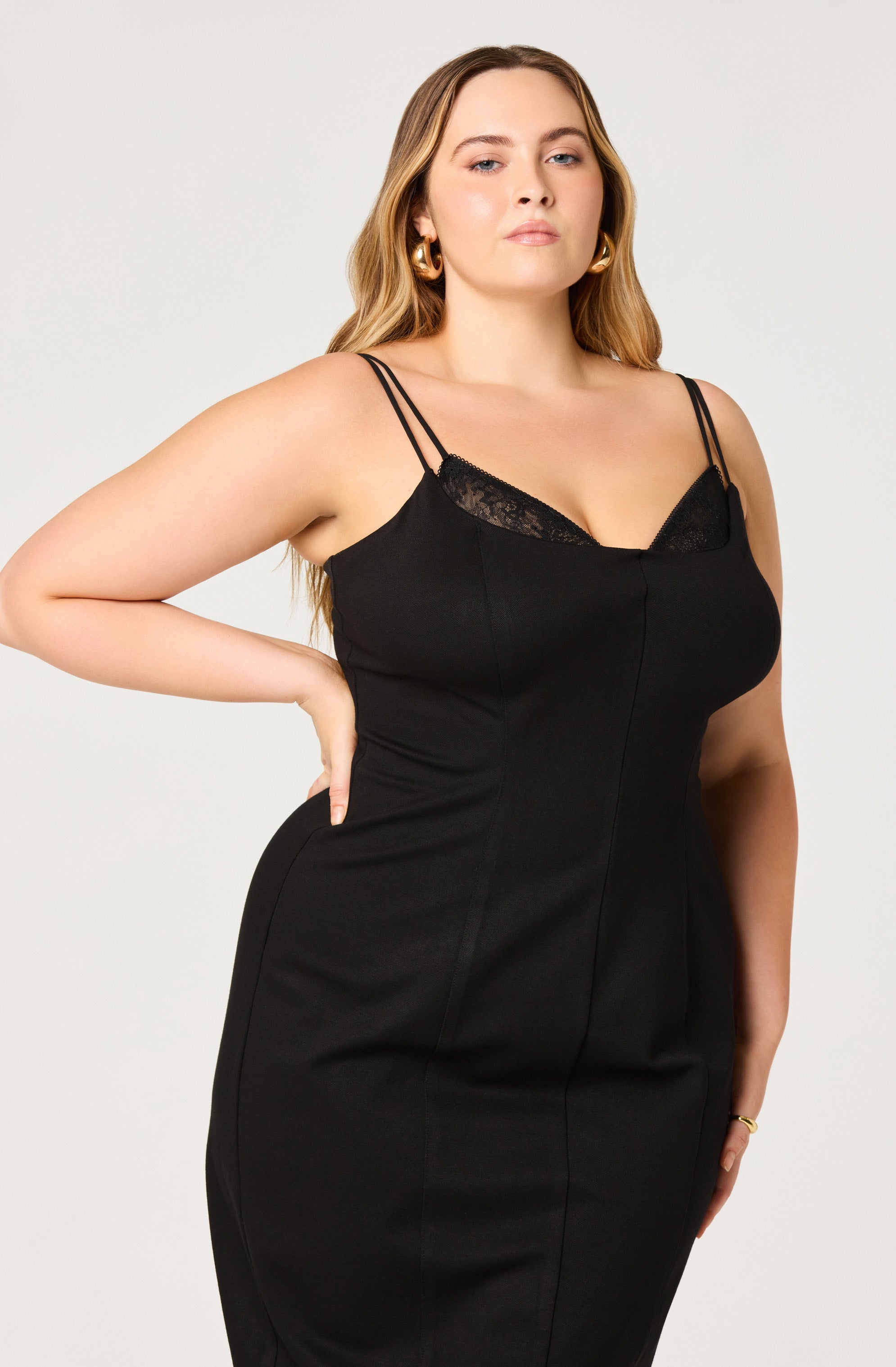 Allura Peekaboo Lace Midi Dress