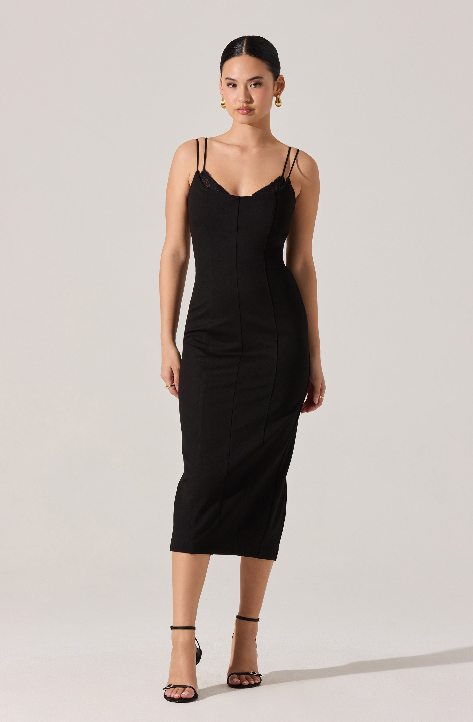 Allura Peekaboo Lace Midi Dress