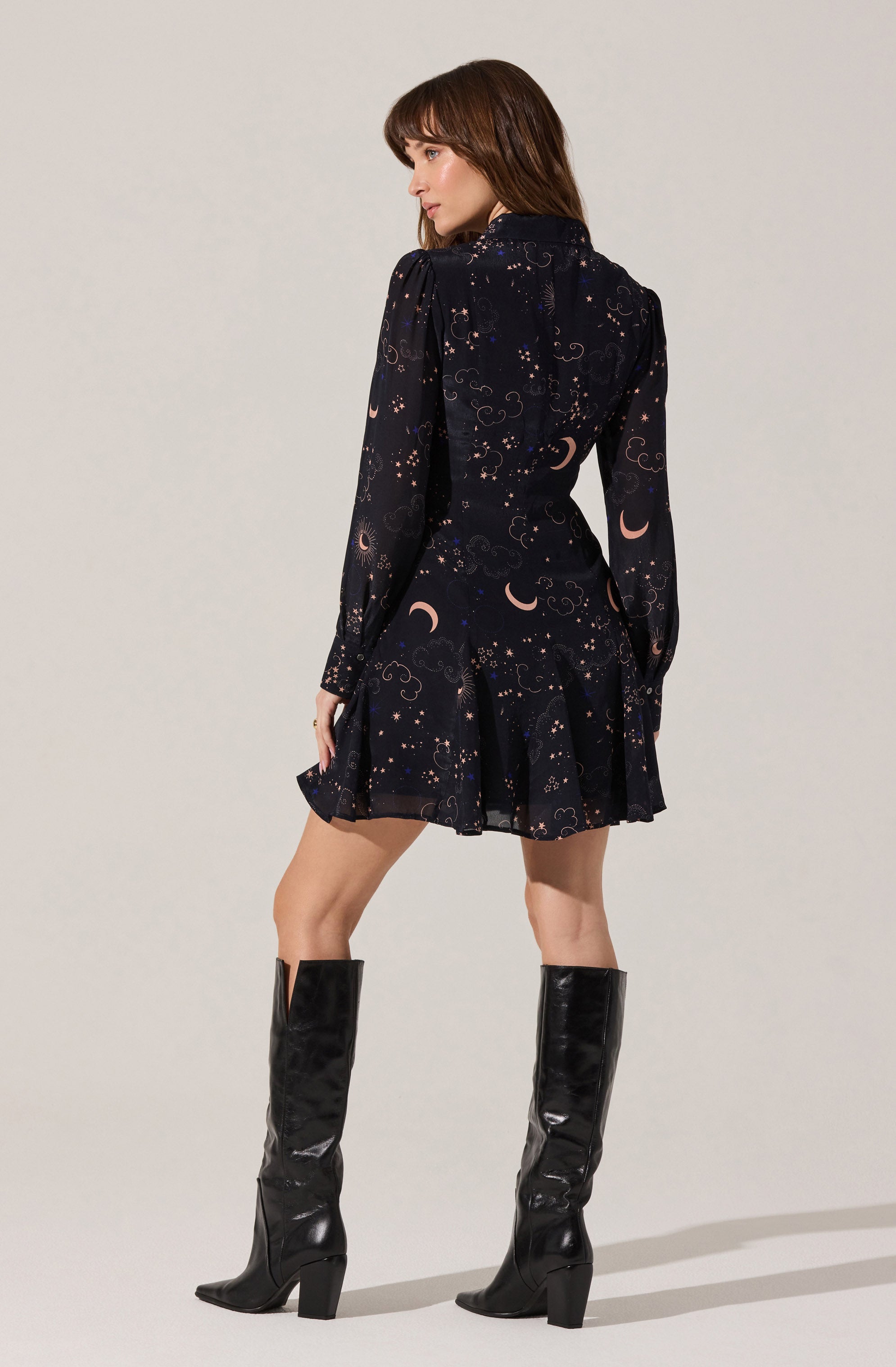 Lucien Collared V-Neck Mini Dress