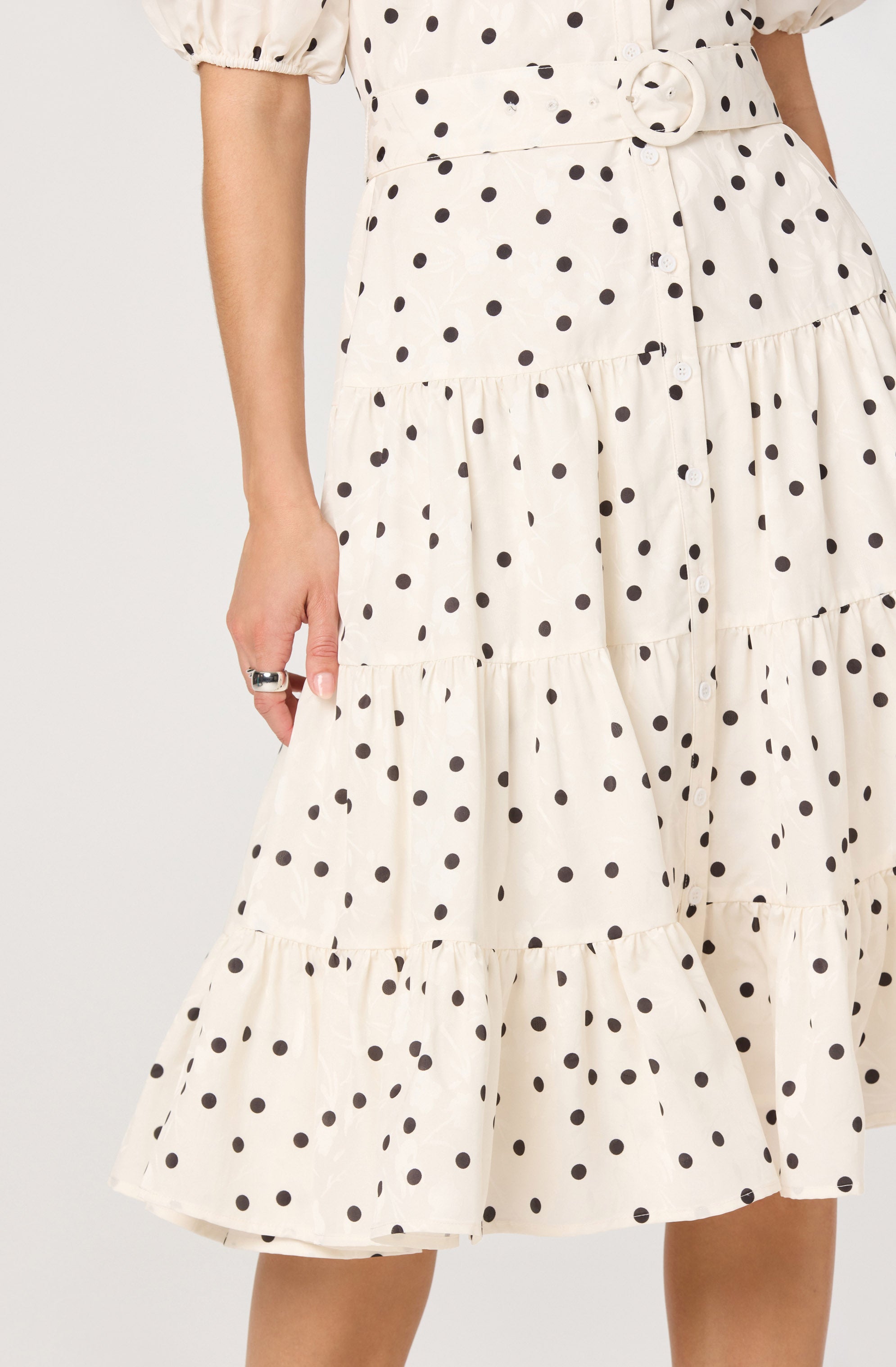 Minnie Belted Polka Dot Midi Dress