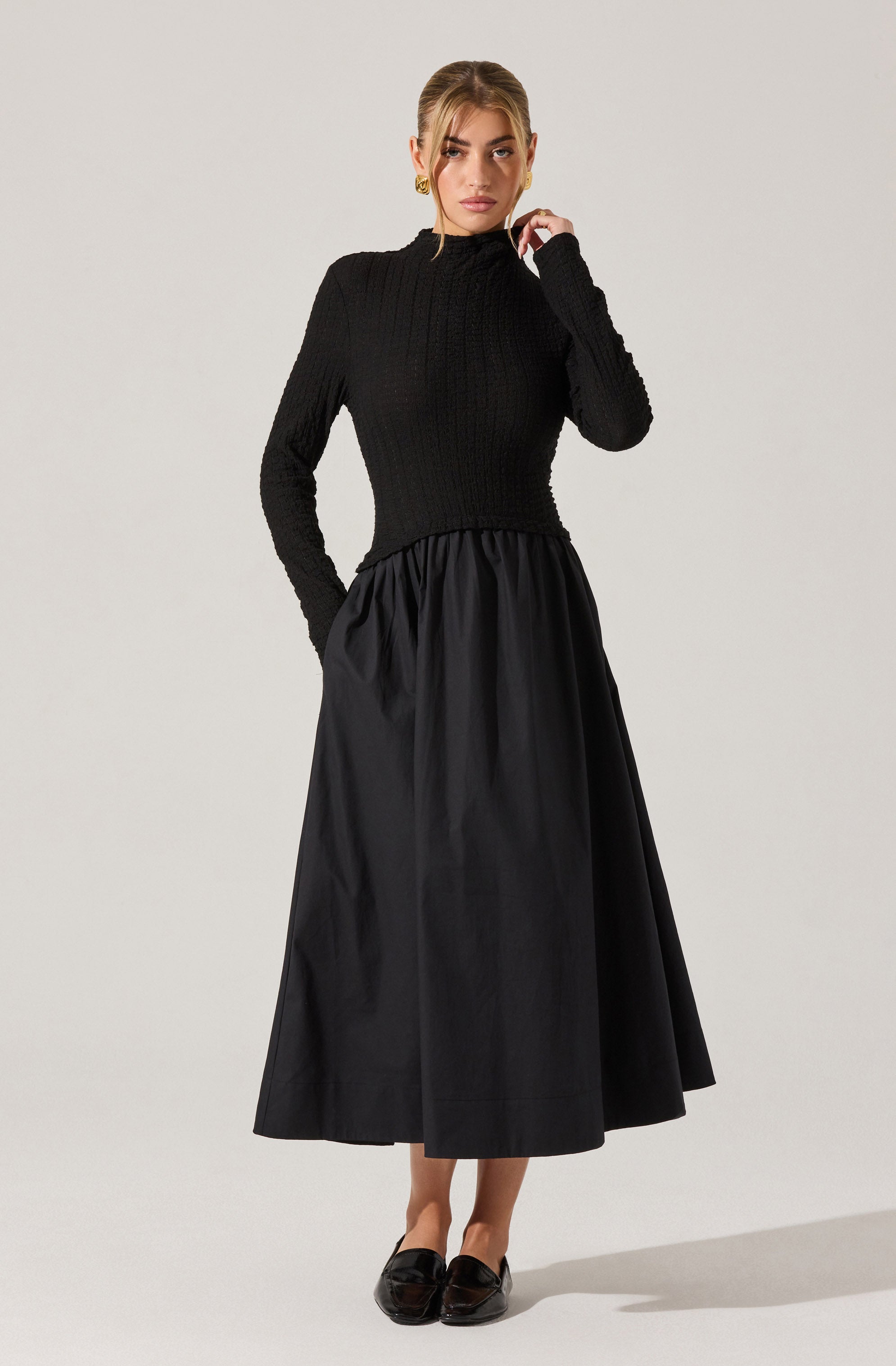 Kearney Mixed Media Midi Dress