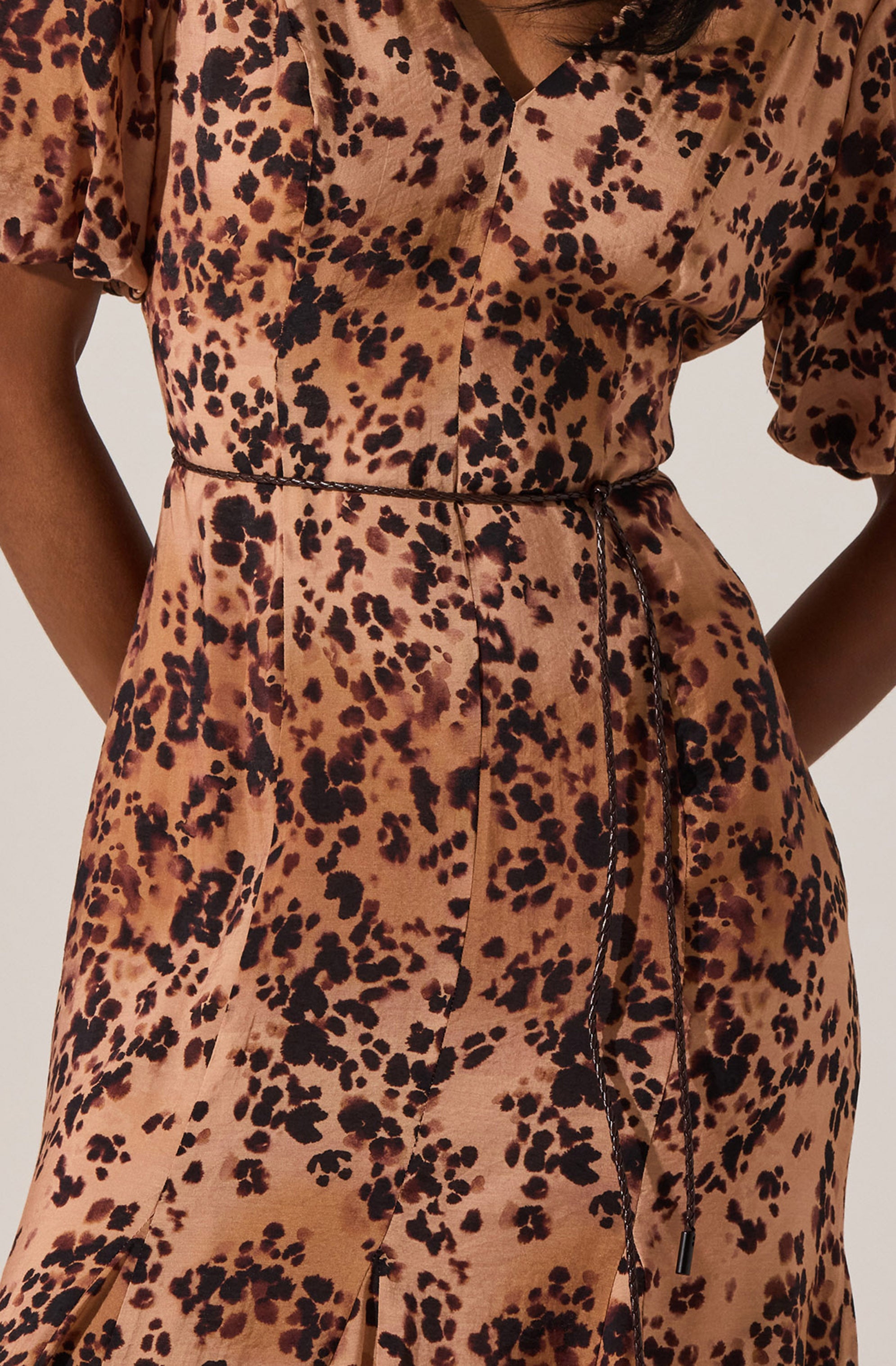 Lavena V-Neck Puff Sleeve Dress