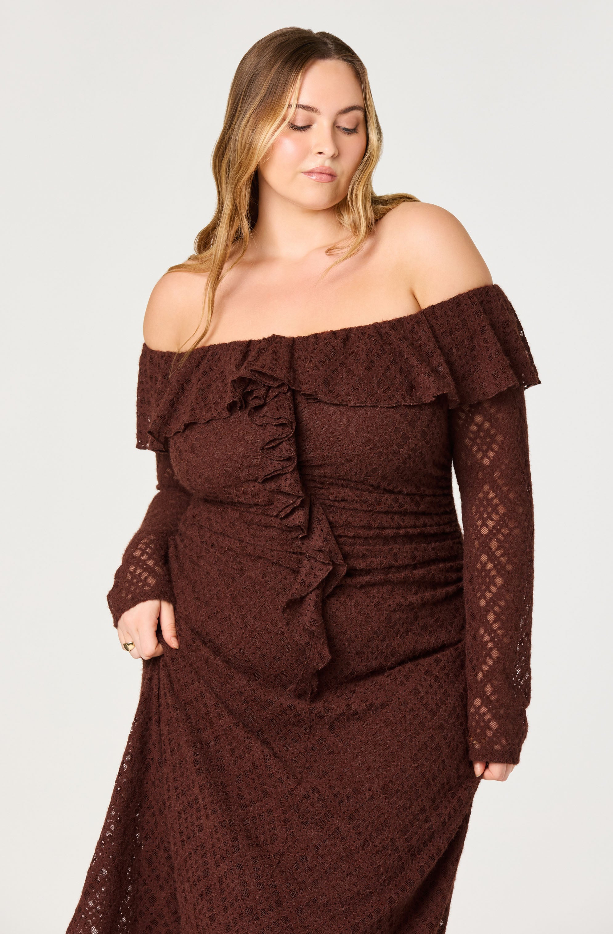 Dorian Ruffle Off Shoulder Dress
