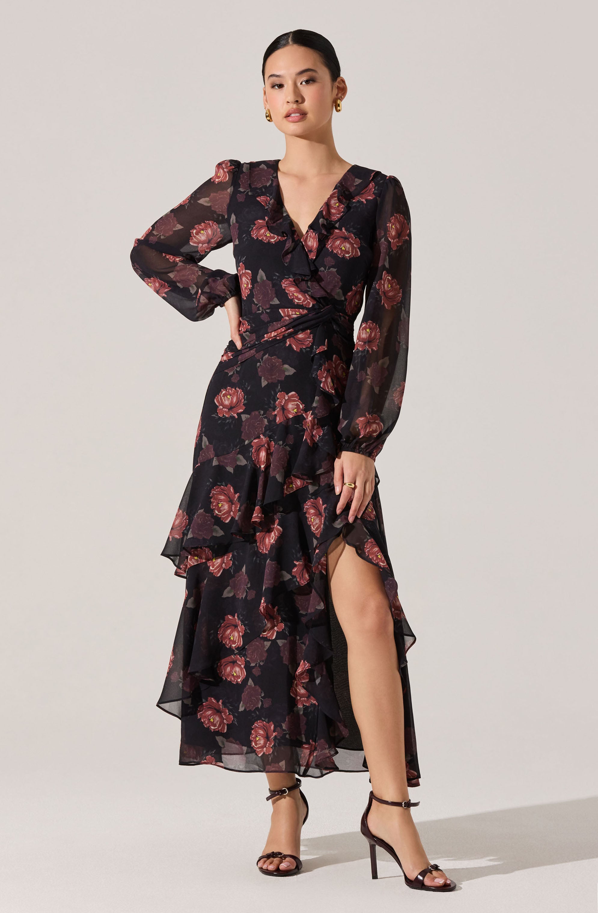 Corrina Floral Ruffle Maxi Dress