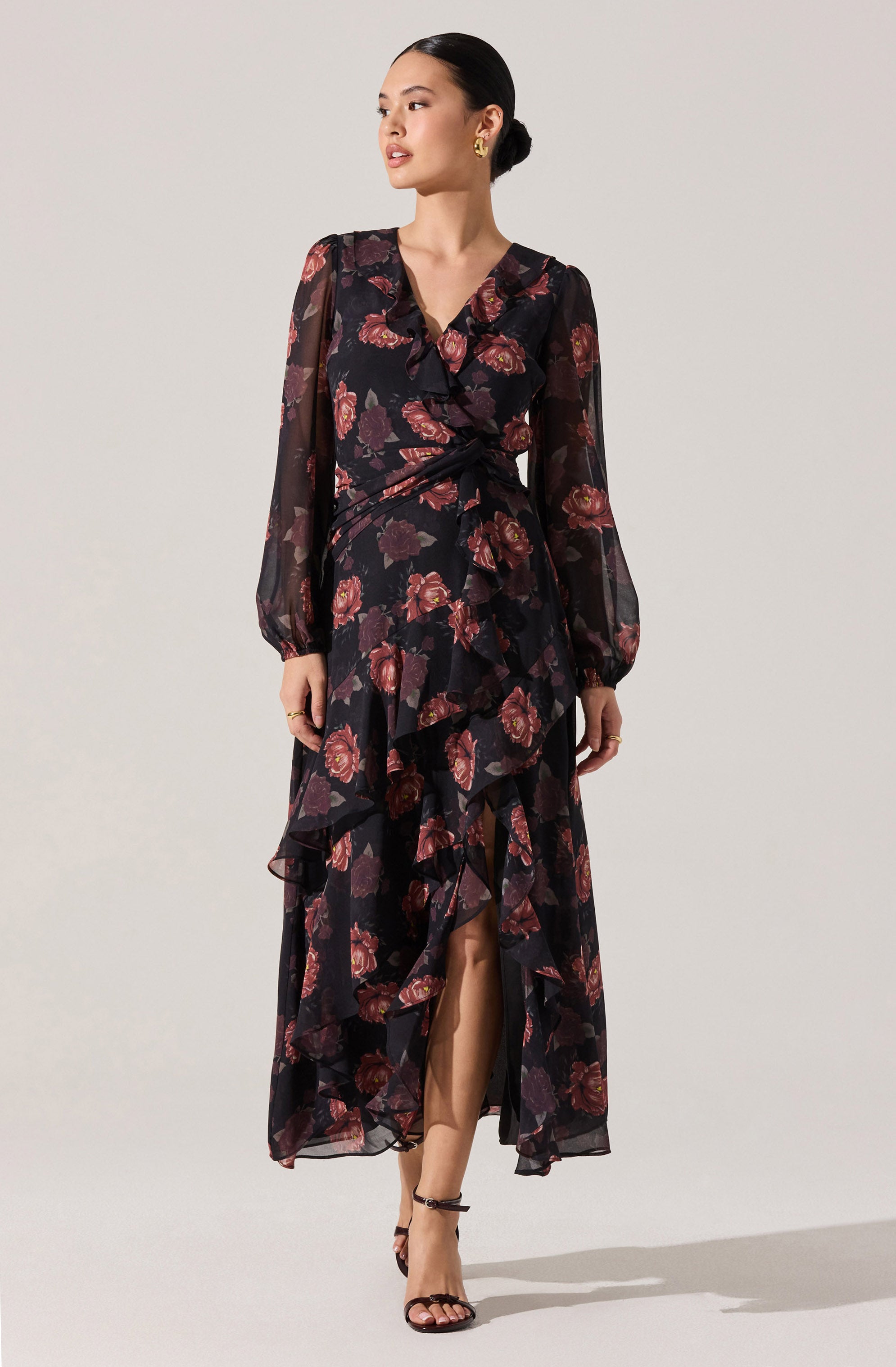 Corrina Floral Ruffle Maxi Dress