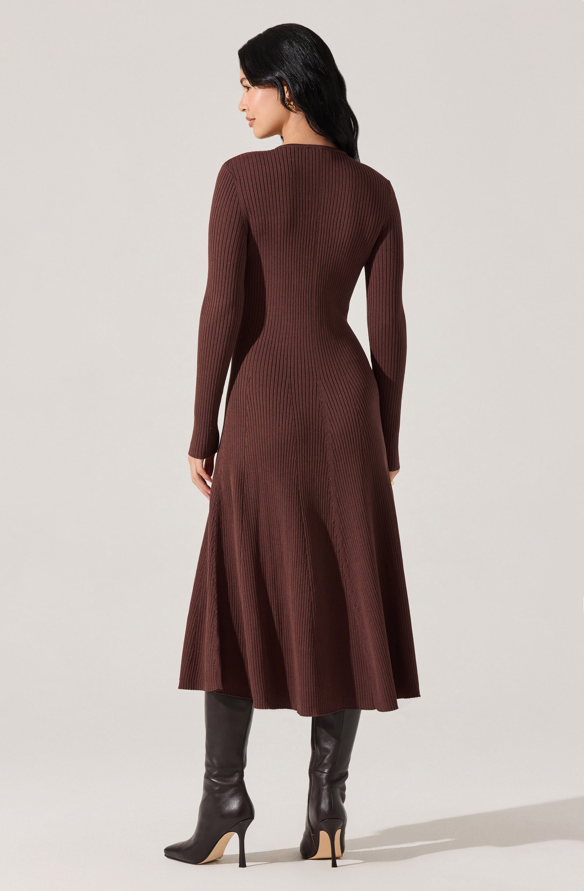 Fallyn Ribbed Sweater Midi Dress