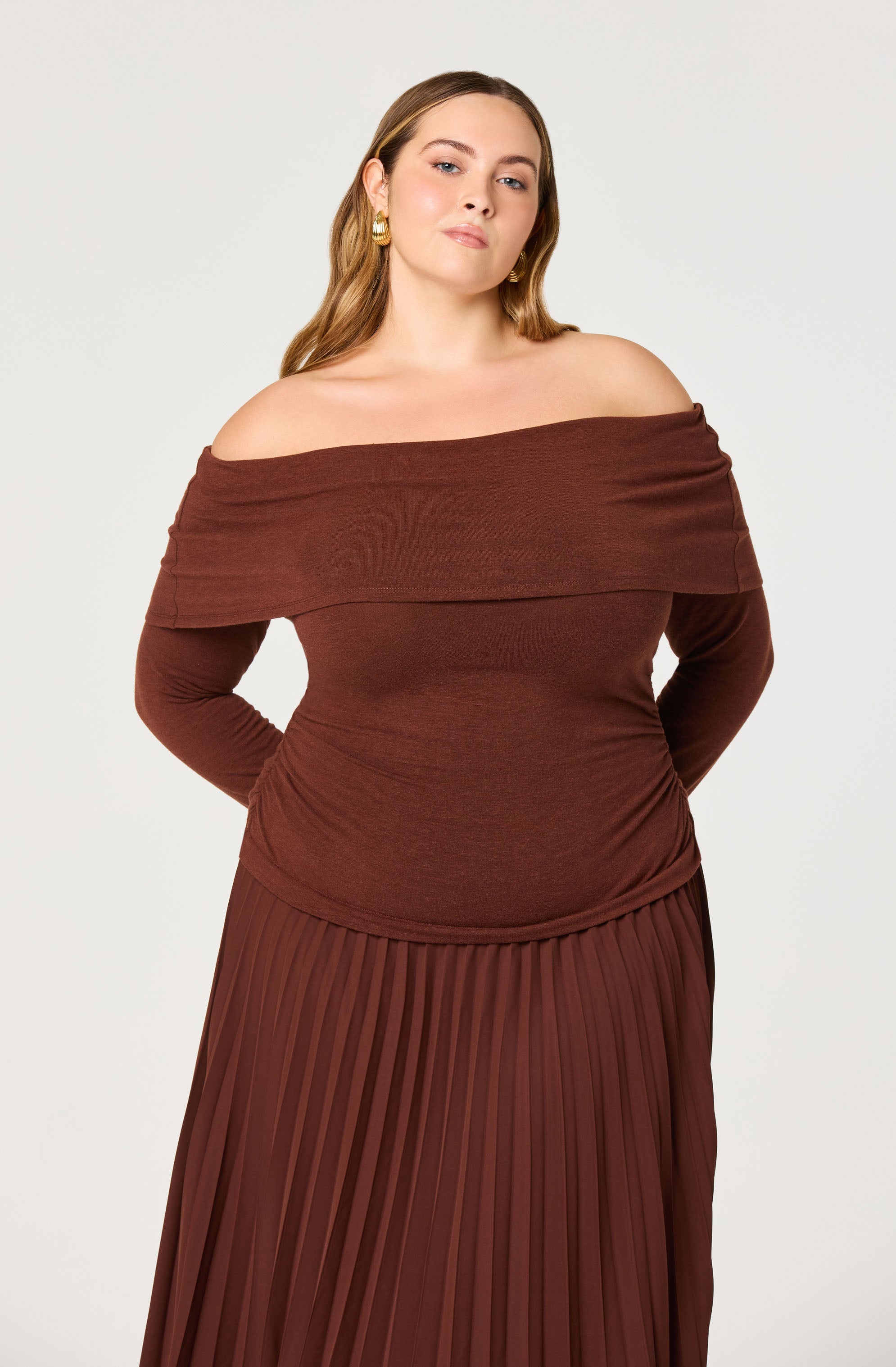 Tanaia Pleated Mixed Media Dress