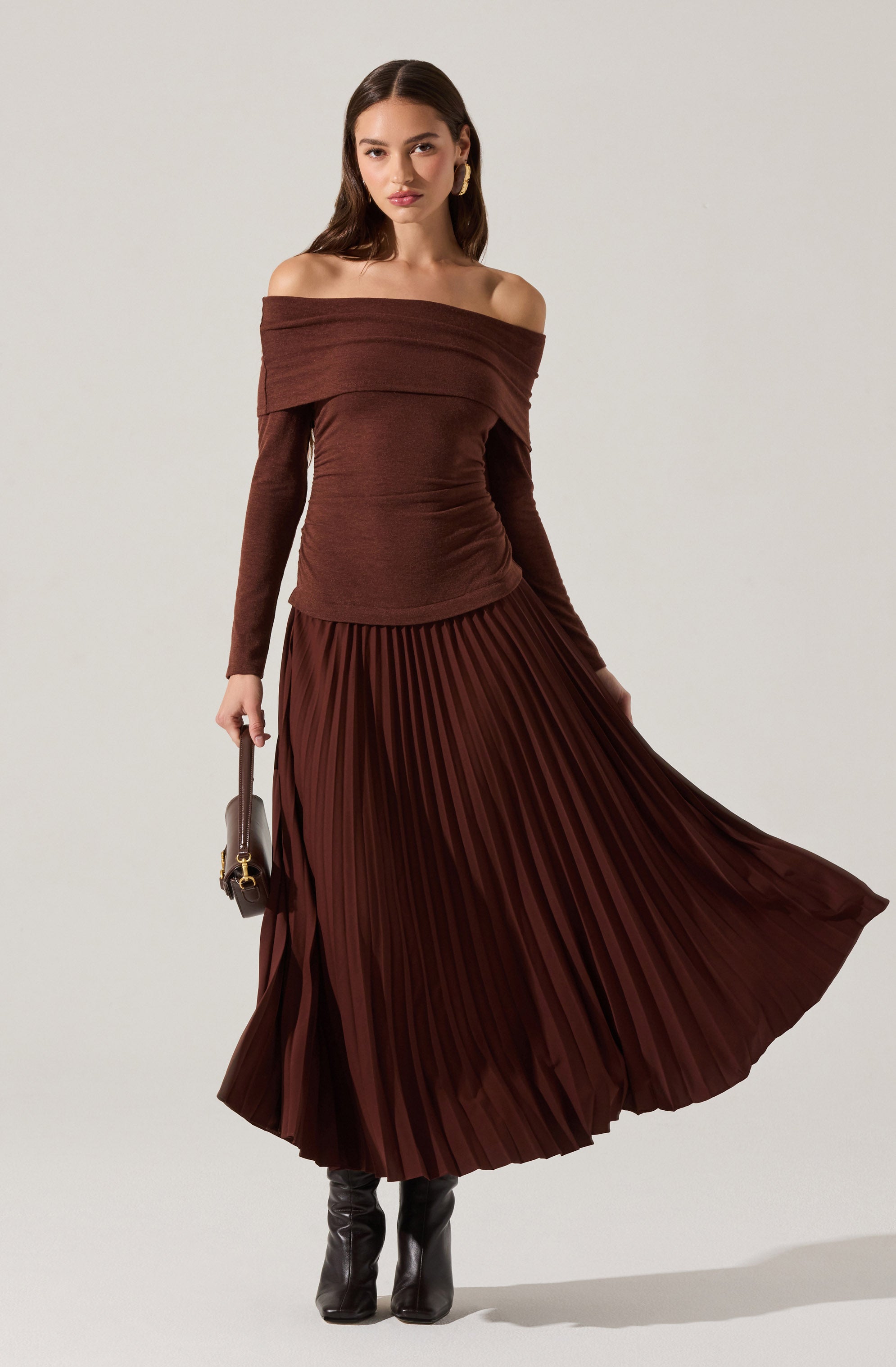 Tanaia Pleated Mixed Media Dress