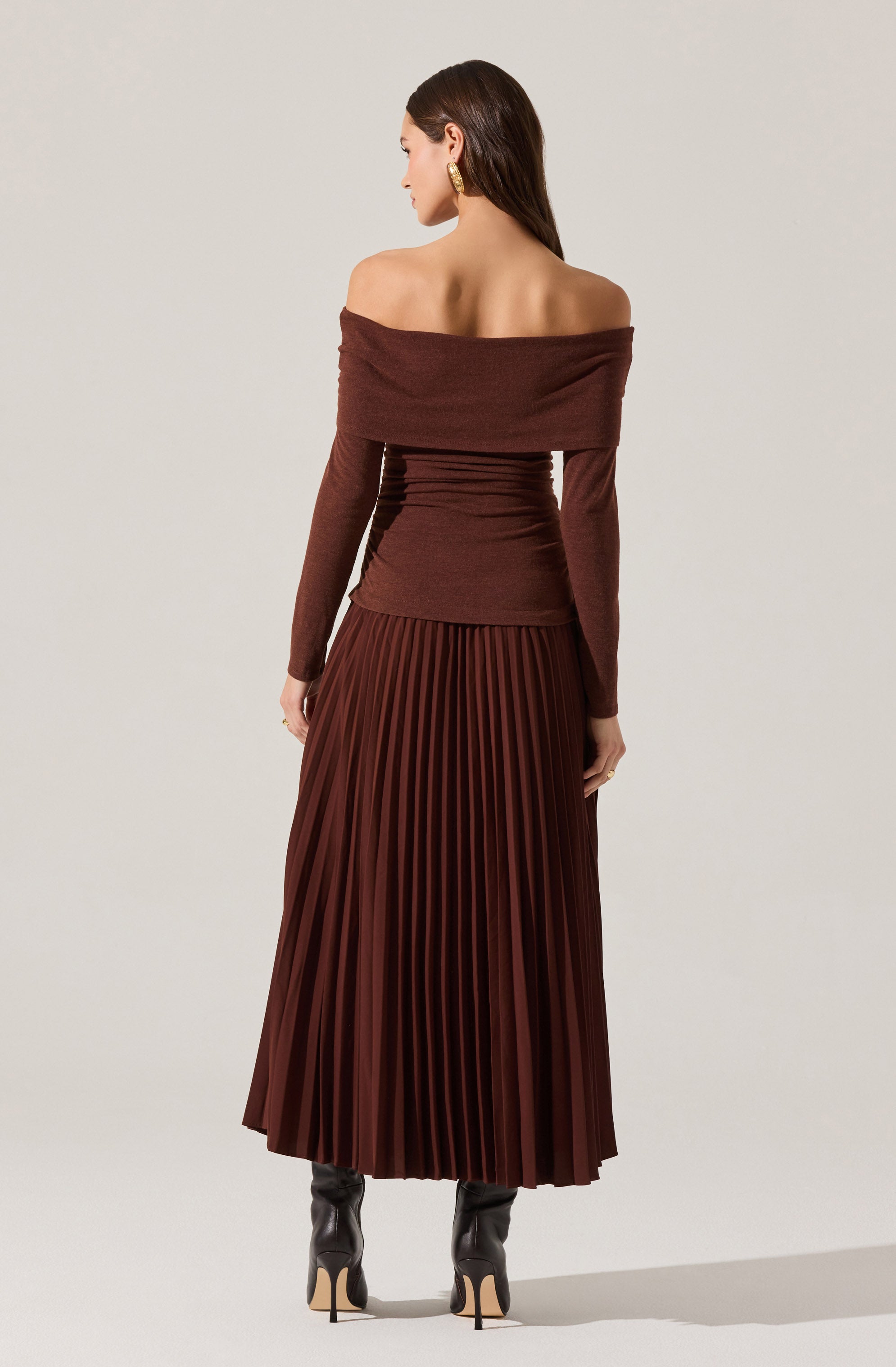 Tanaia Pleated Mixed Media Dress