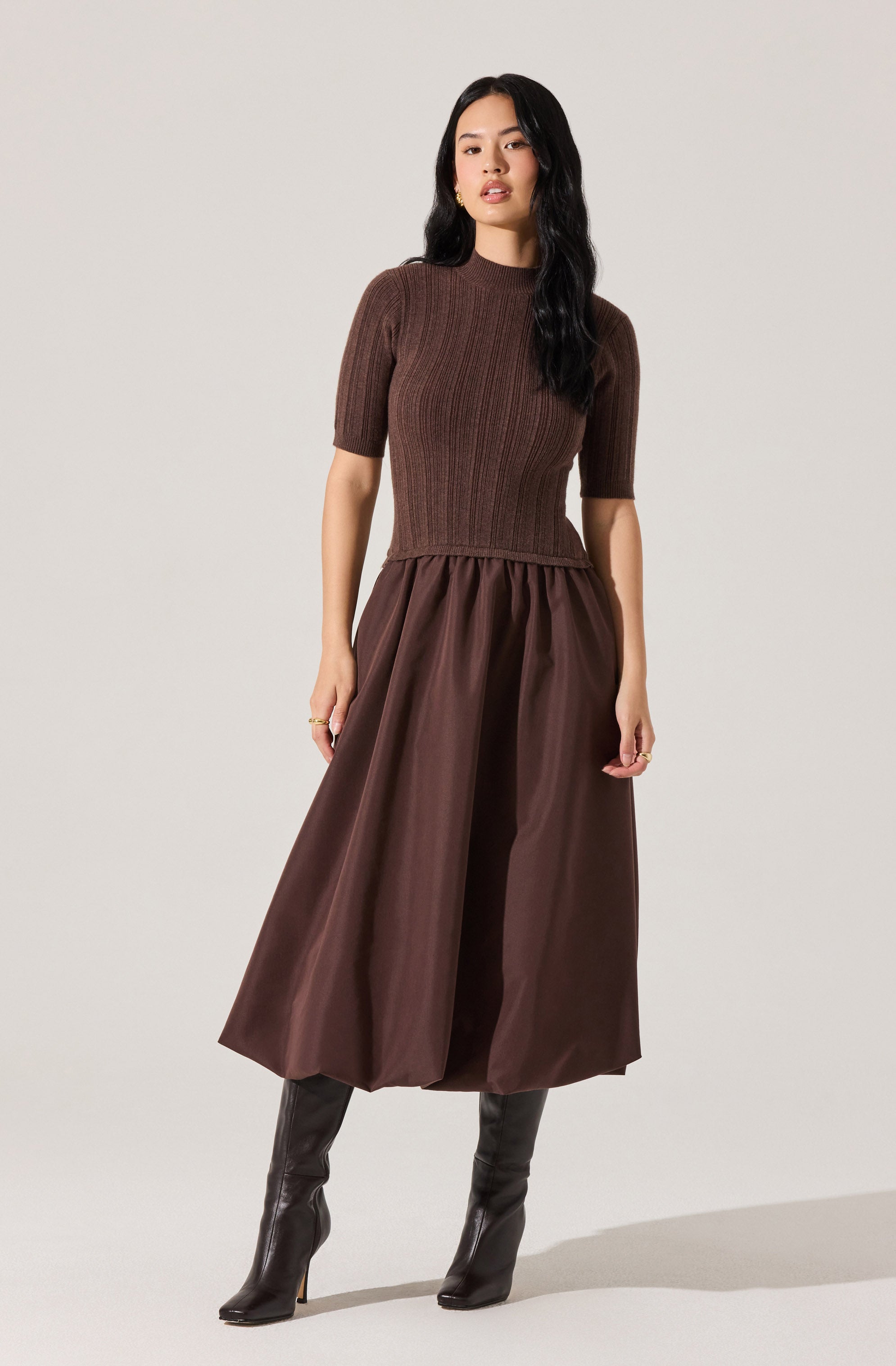 Caerlion Contrast Knit Midi Dress