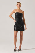 Keyana Strapless Faux Leather Dress