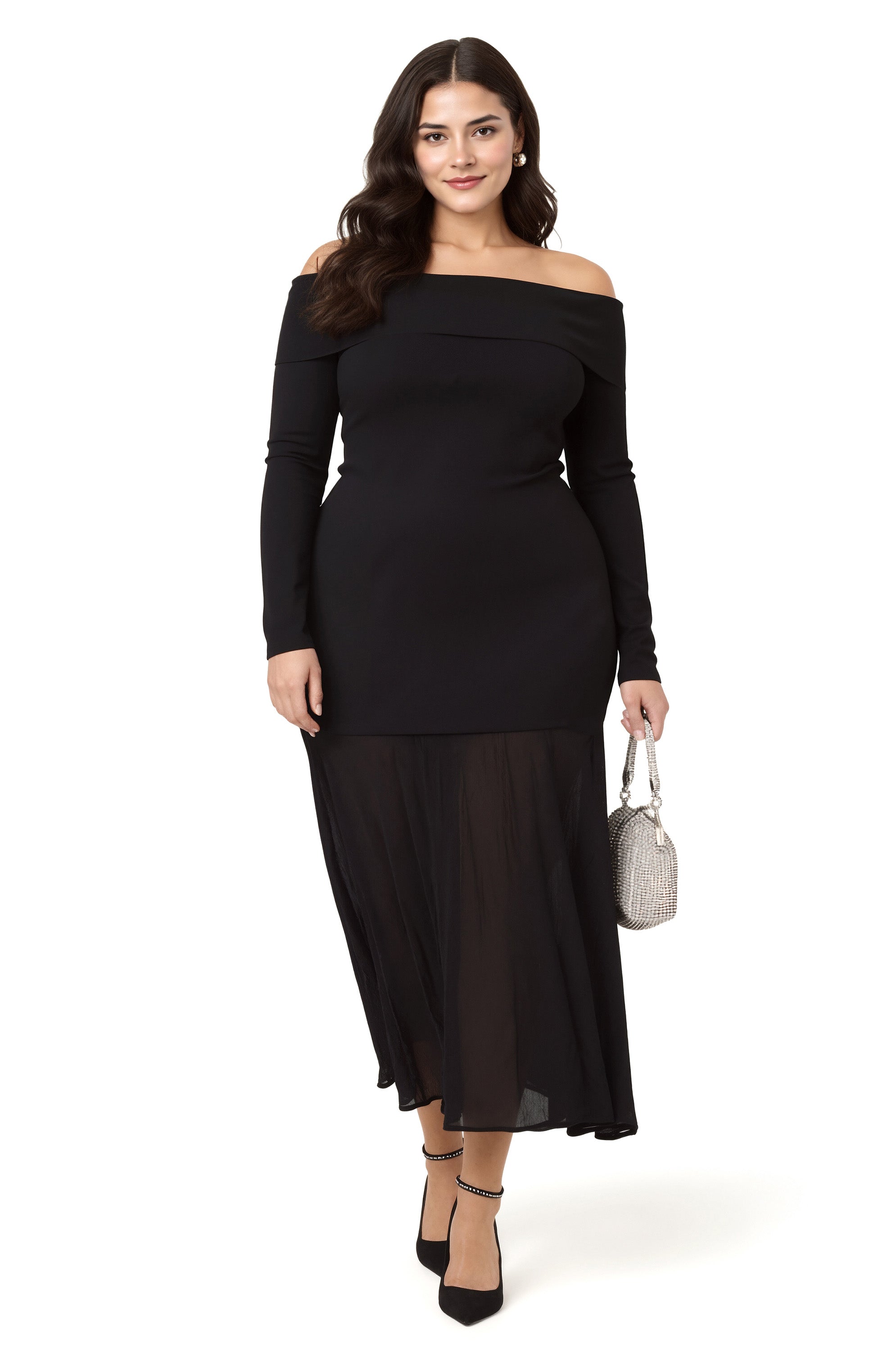 Lidia Mixed Media Maxi Dress