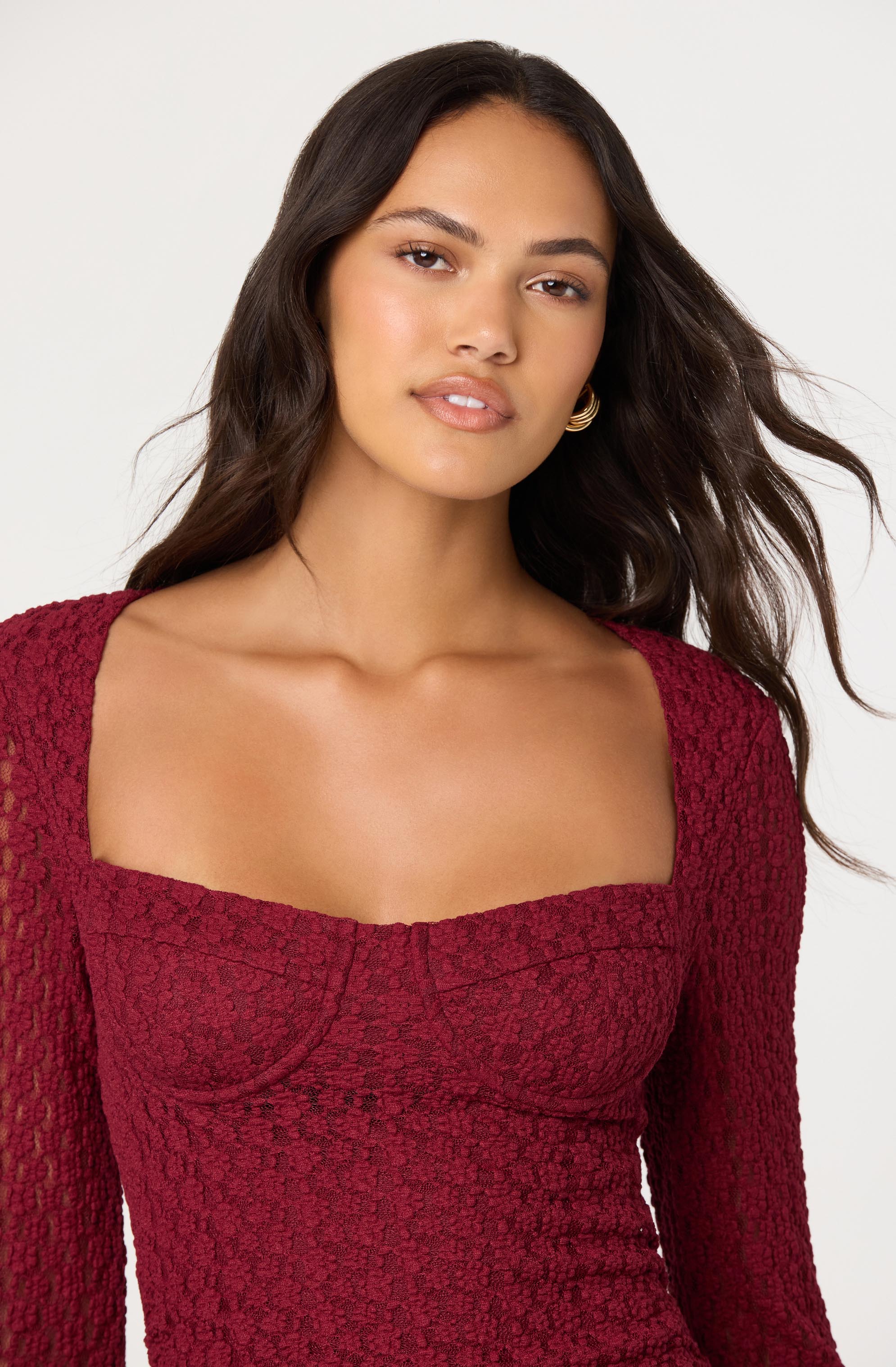 Tamia Lace Bustier Midi Dress
