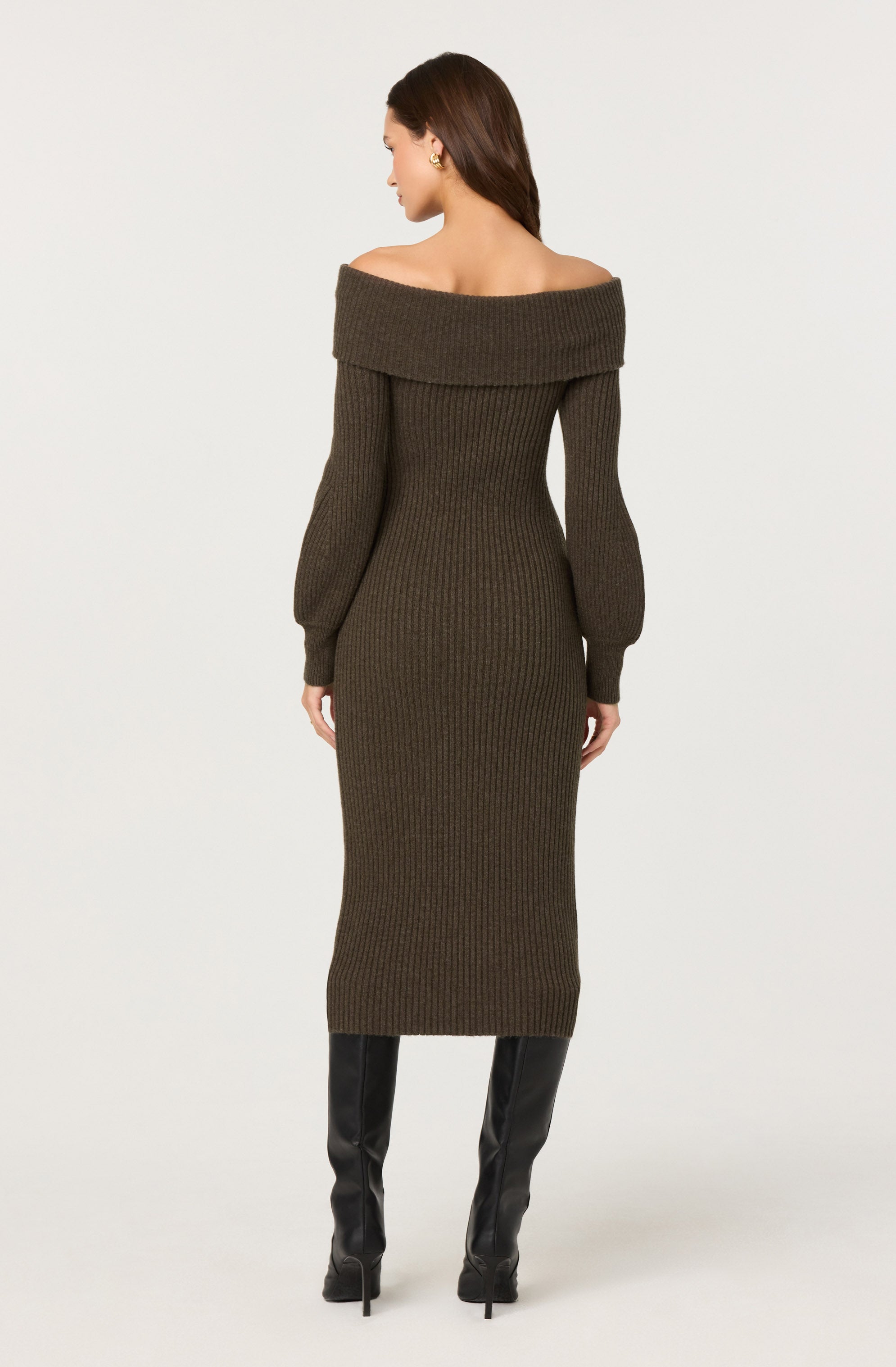 Tilde Off Shoulder Midi Sweater Dress
