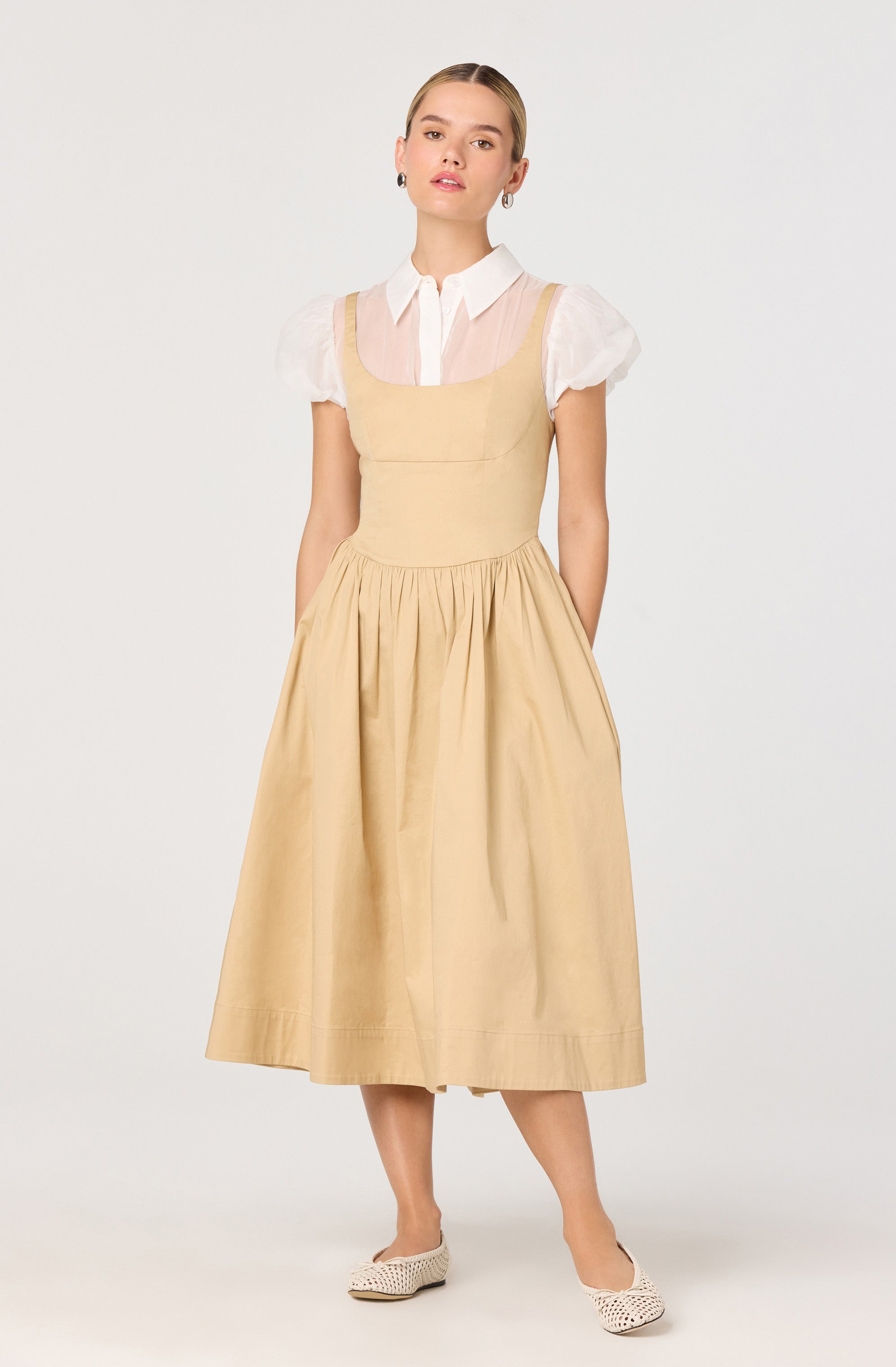 Carrington Contrast Layered Midi Dress