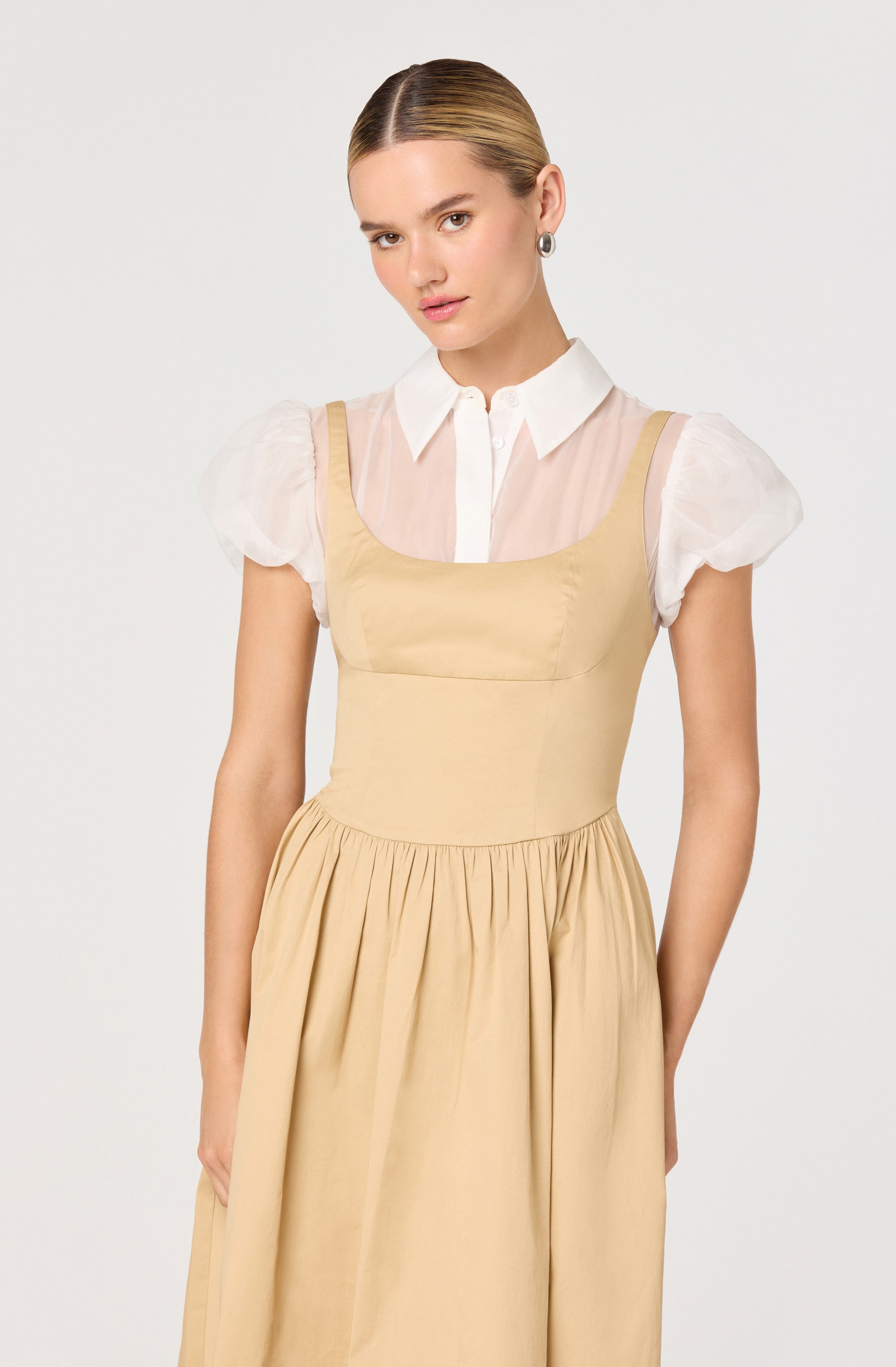 Carrington Contrast Layered Midi Dress