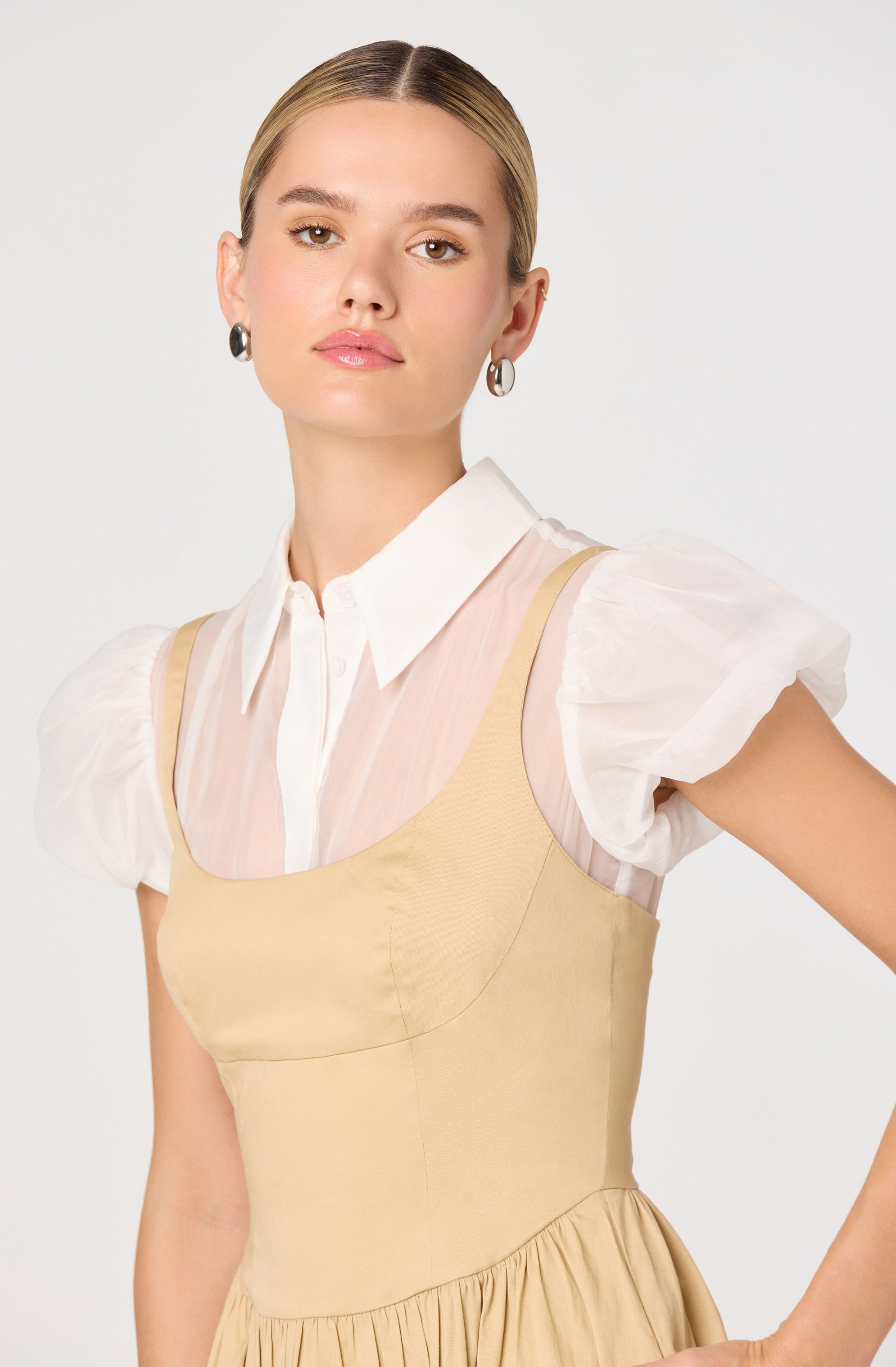 Carrington Contrast Layered Midi Dress