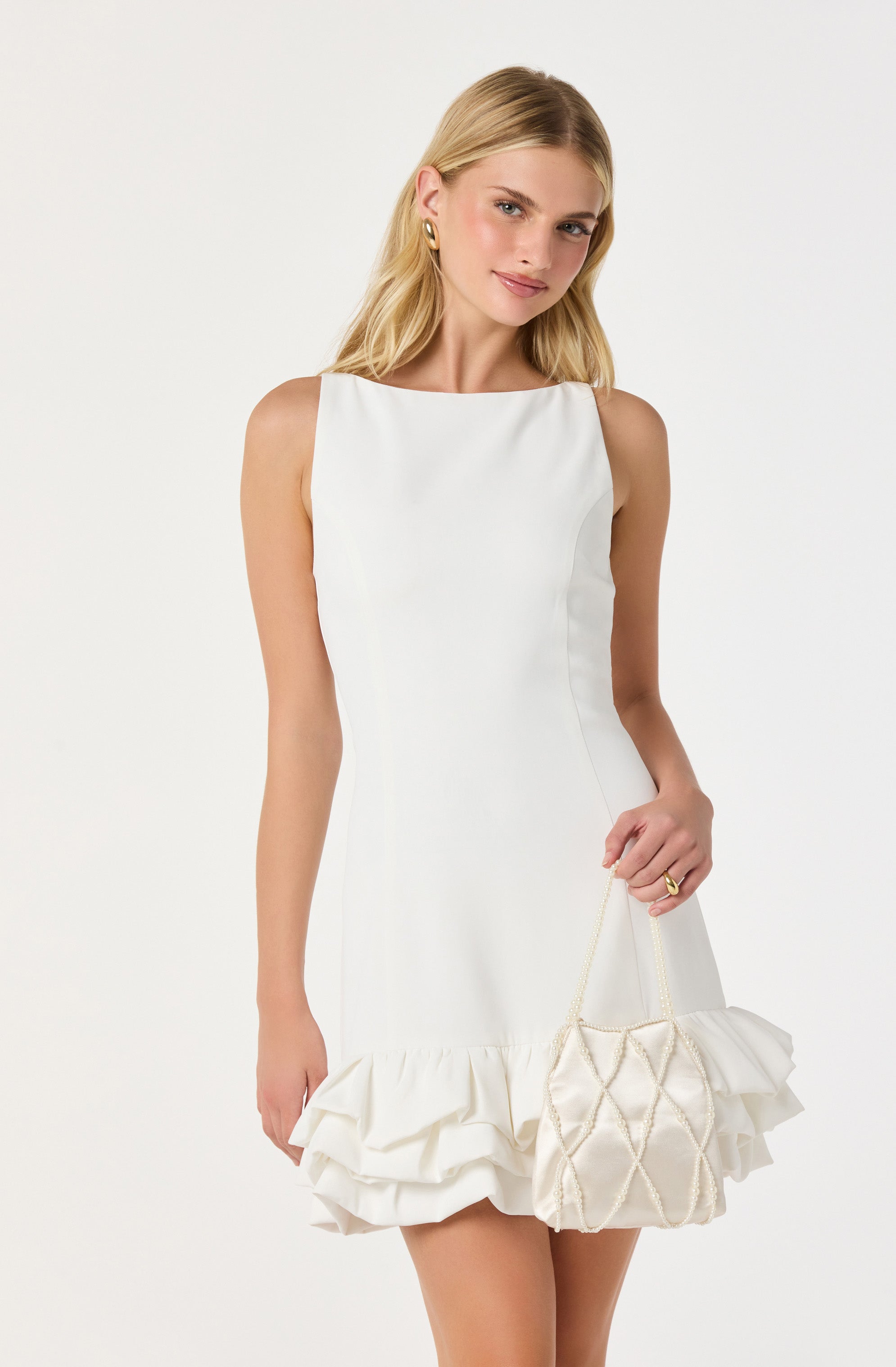 Elexis Ruffle Hem Mini Dress