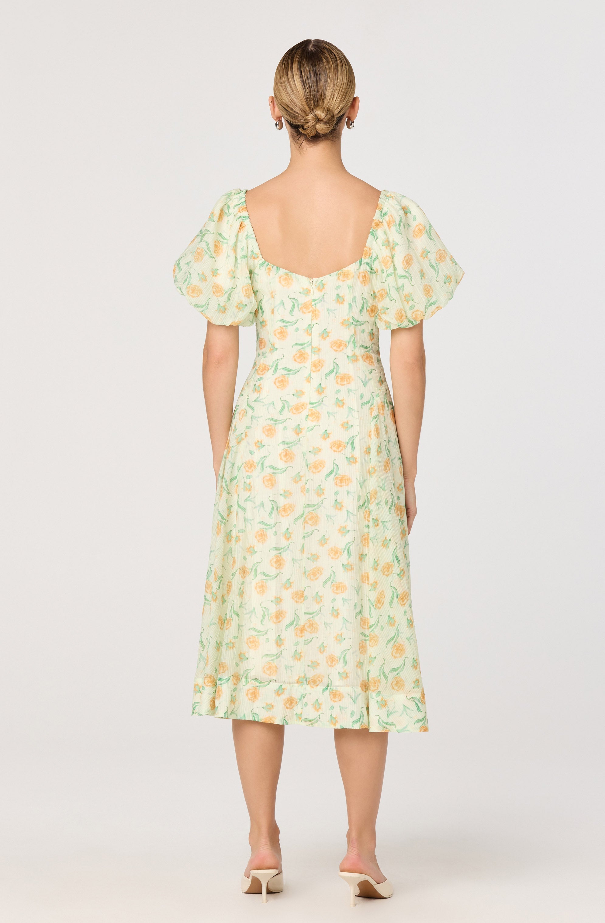 Mayra Crinkle Floral Midi Dress