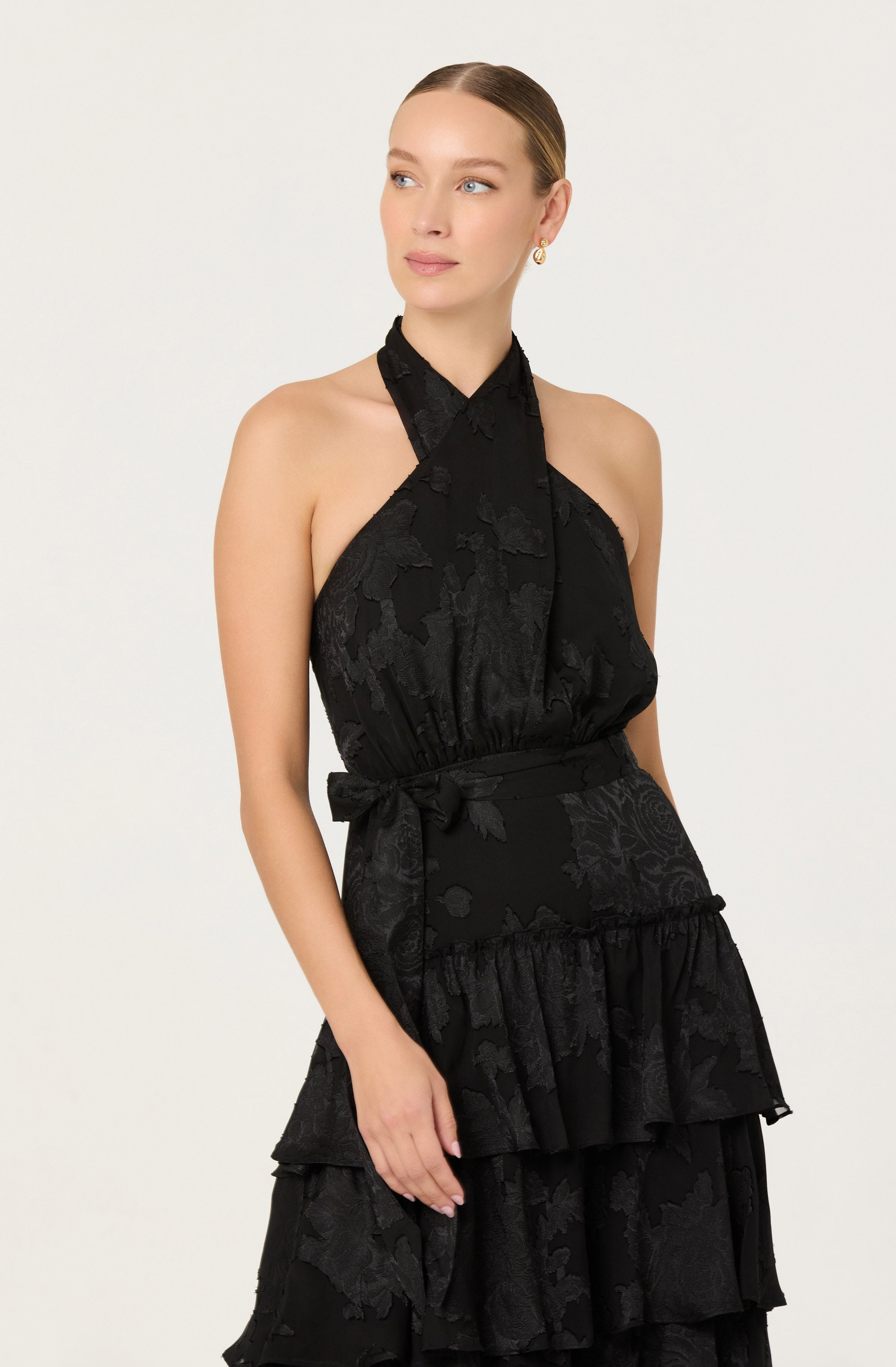 Adamaris Tiered Halter Maxi Dress