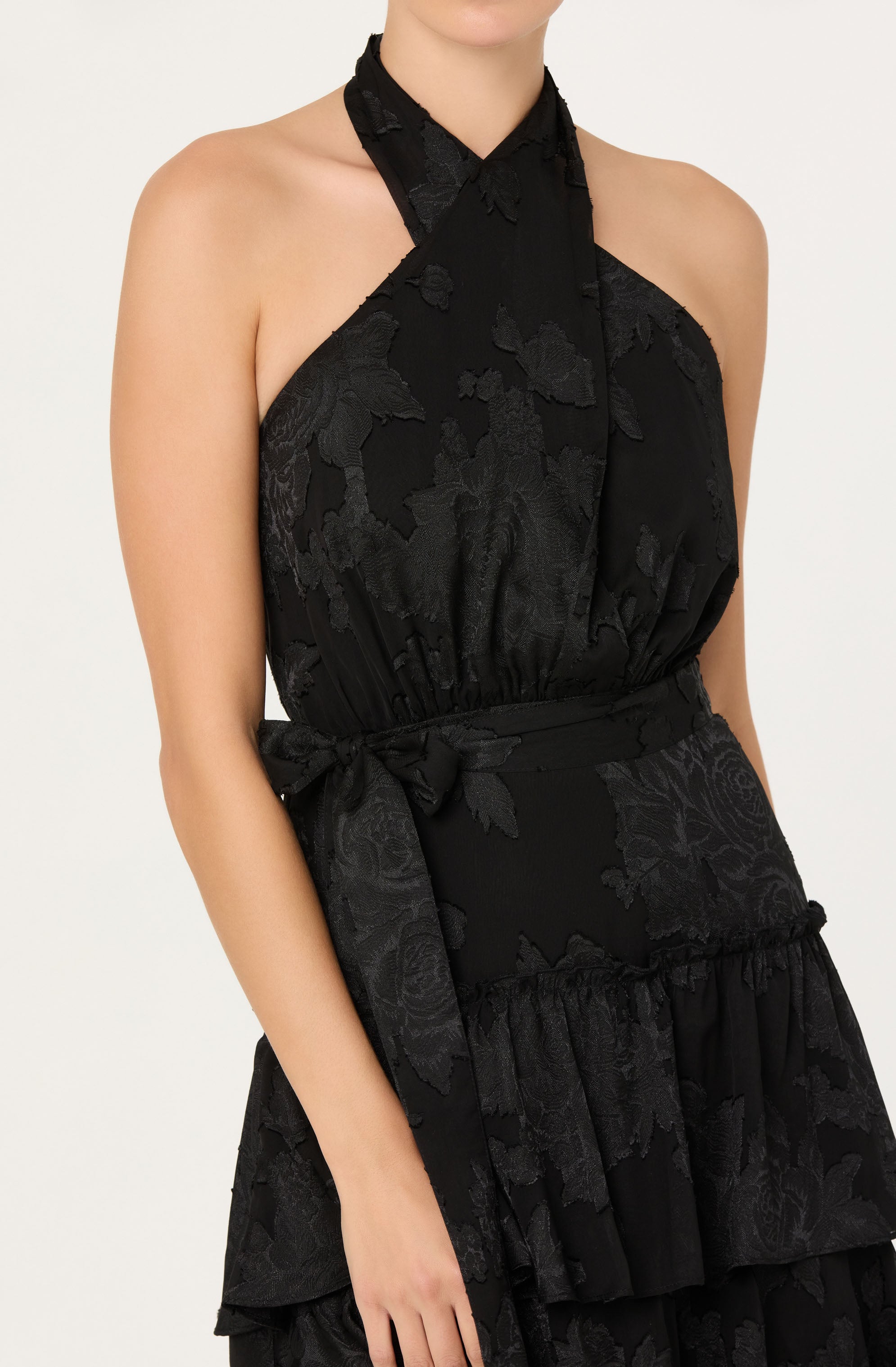 Adamaris Tiered Halter Maxi Dress