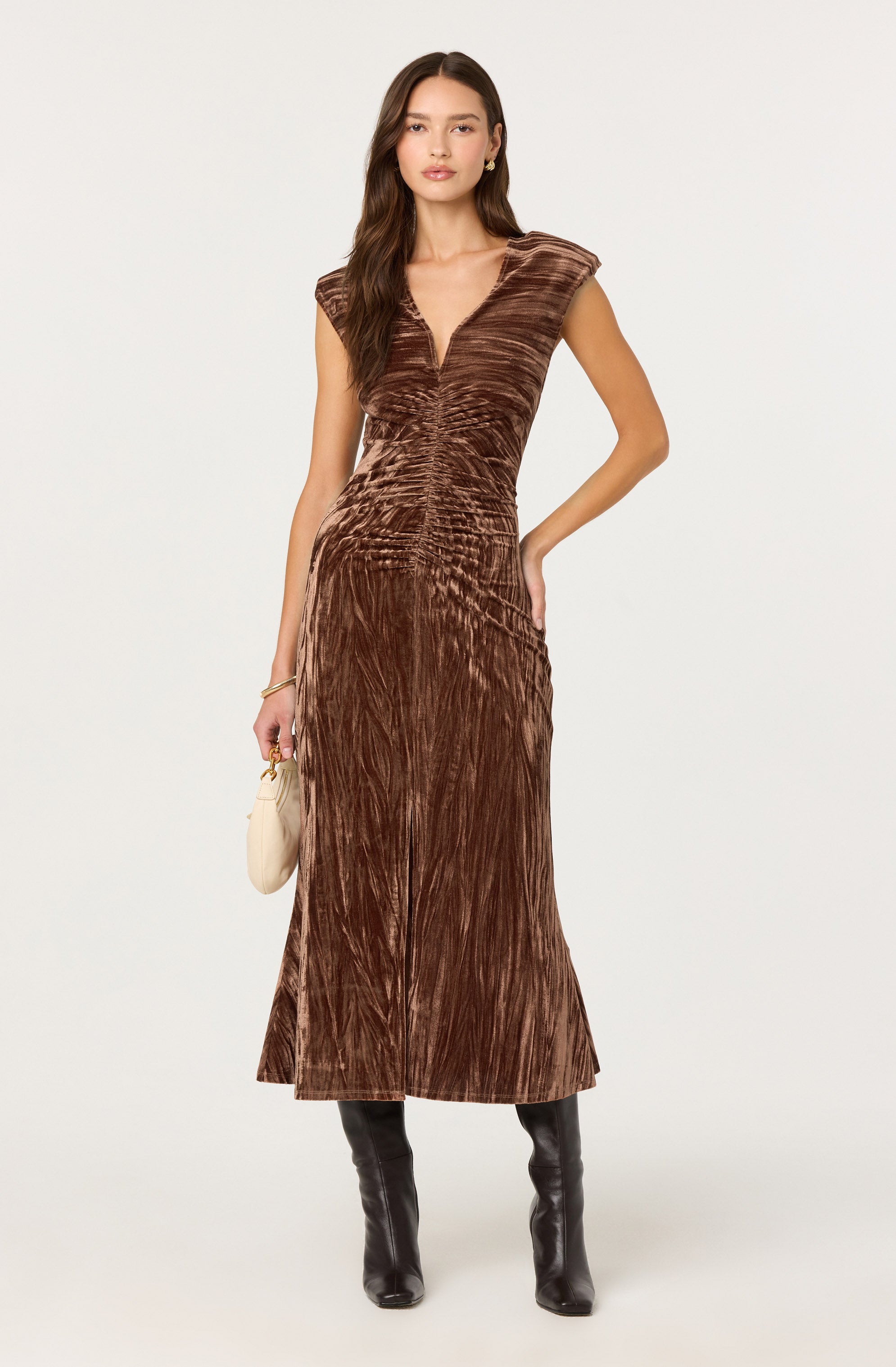 Daisha Crushed Velvet Midi Dress