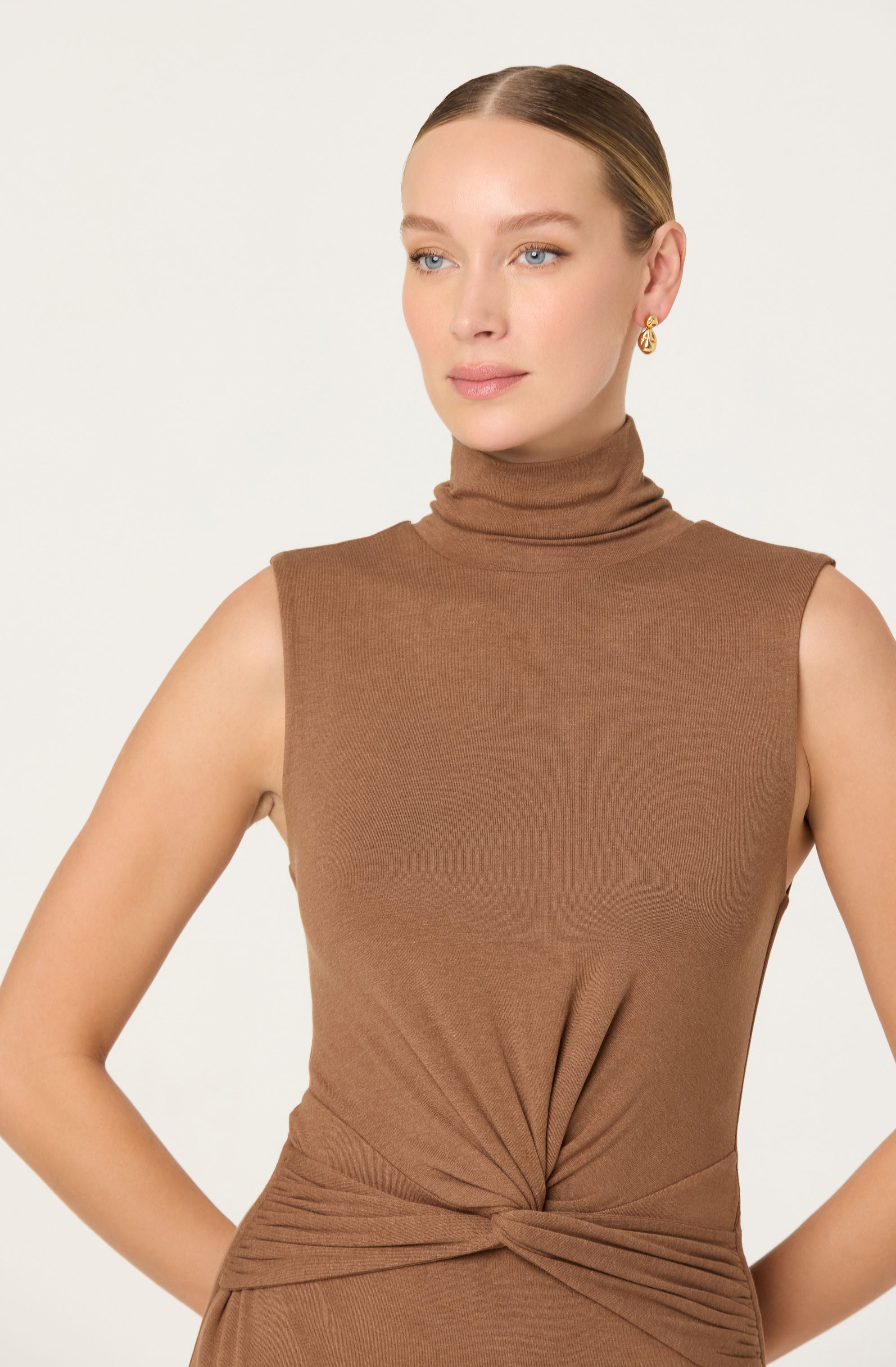 Riana Turtleneck Twist Front Dress