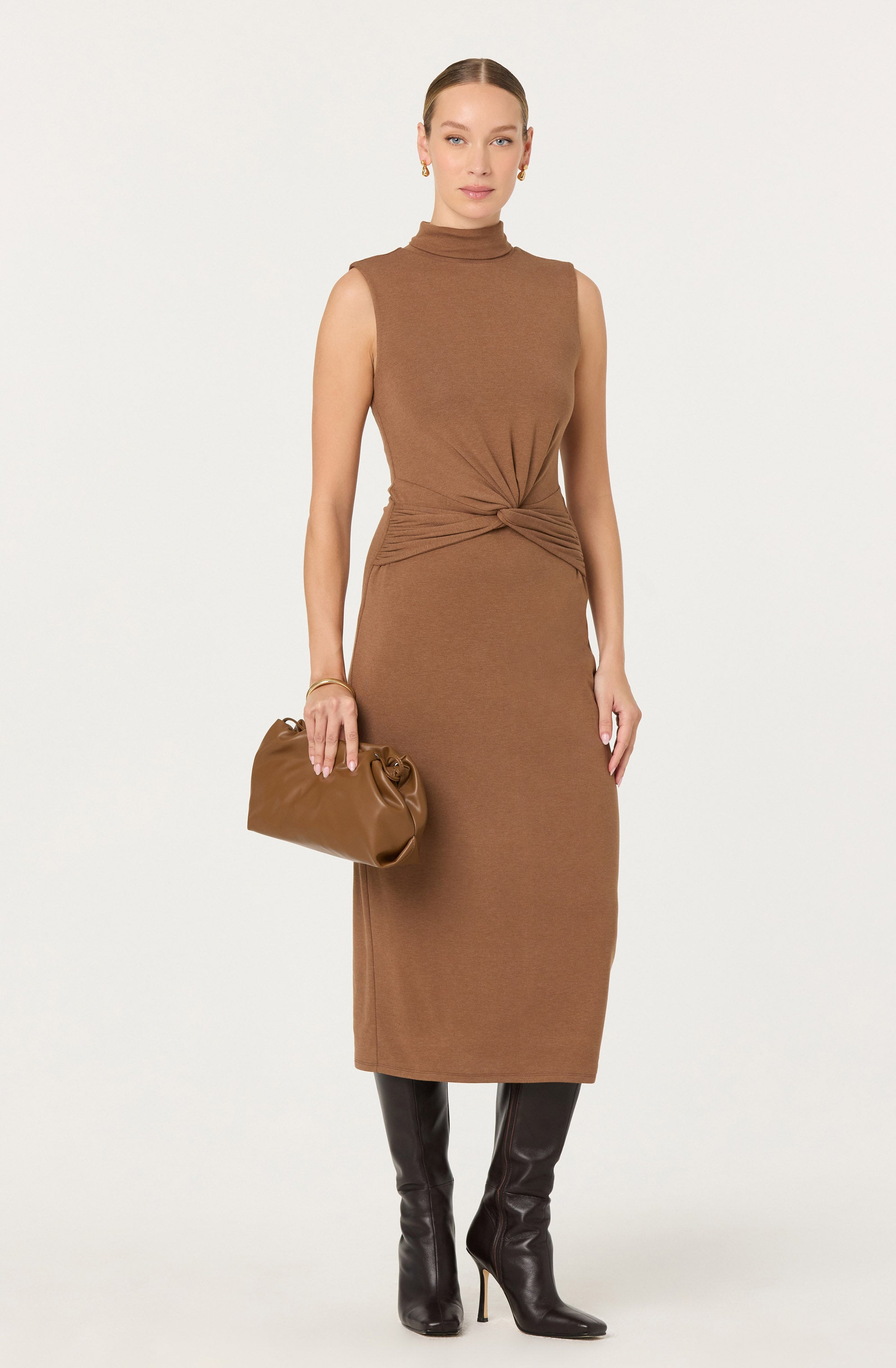 Riana Turtleneck Twist Front Dress
