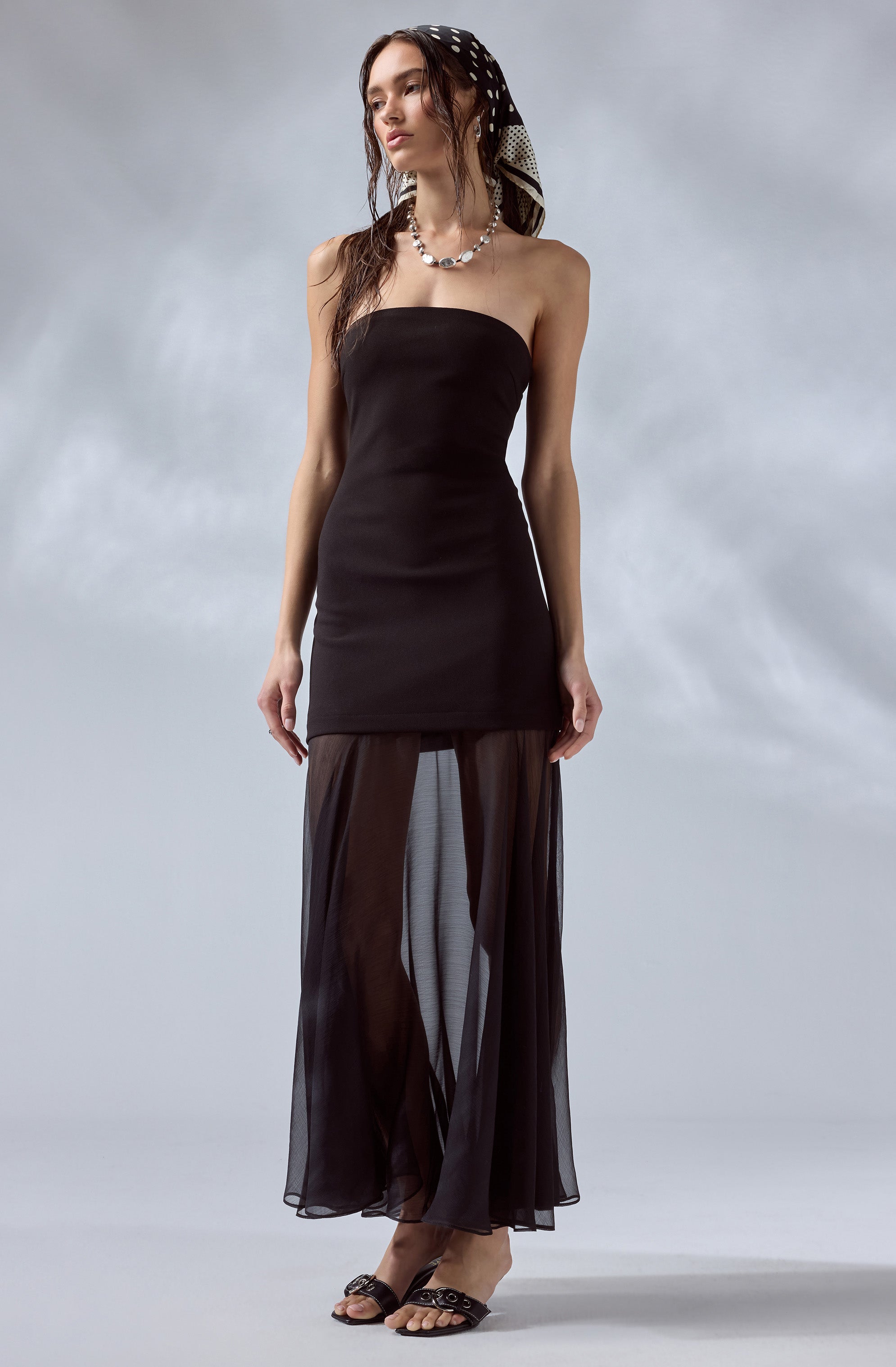 Lizet Strapless Contrast Maxi Dress