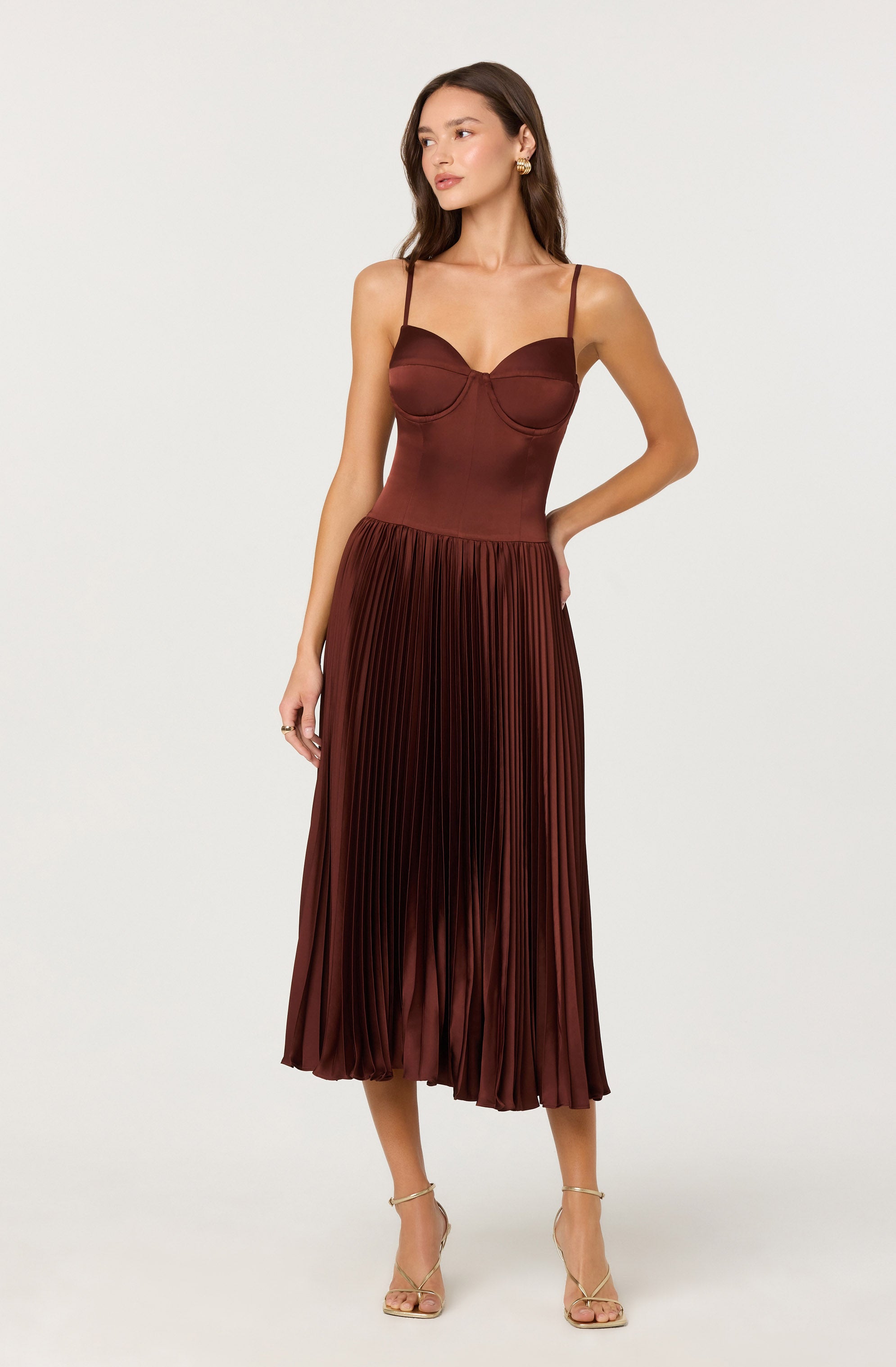 Elyssa Satin Midi Dress