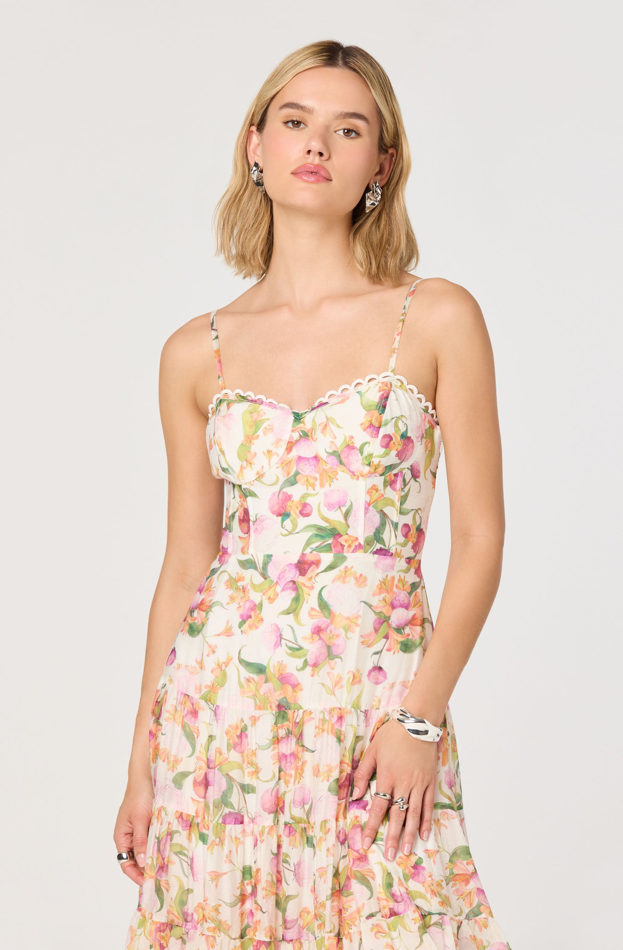 Lianna Floral Bustier Maxi Dress