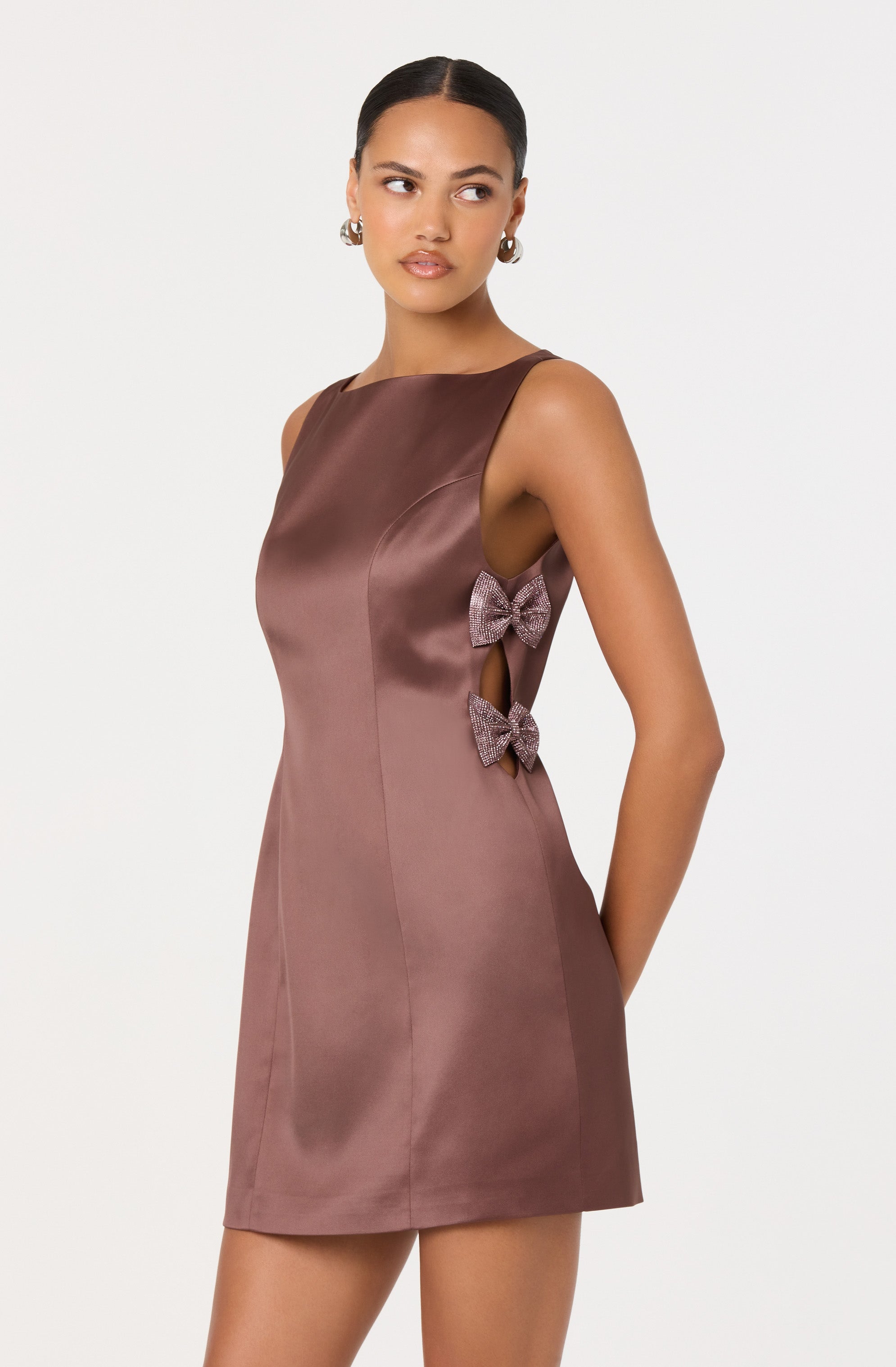 Kinsey Satin Bow Mini Dress