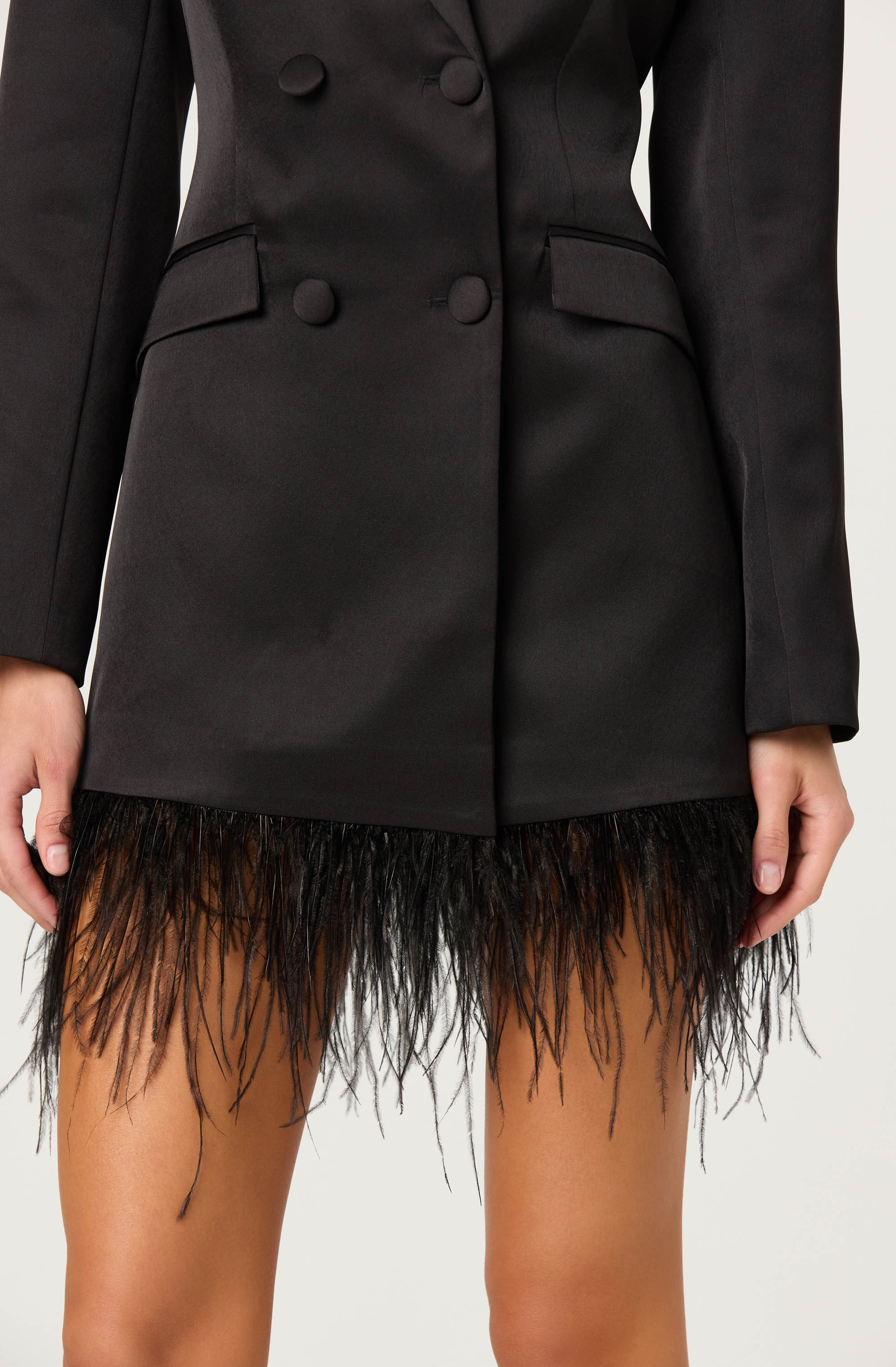 Breonna Feather Trim Blazer Dress