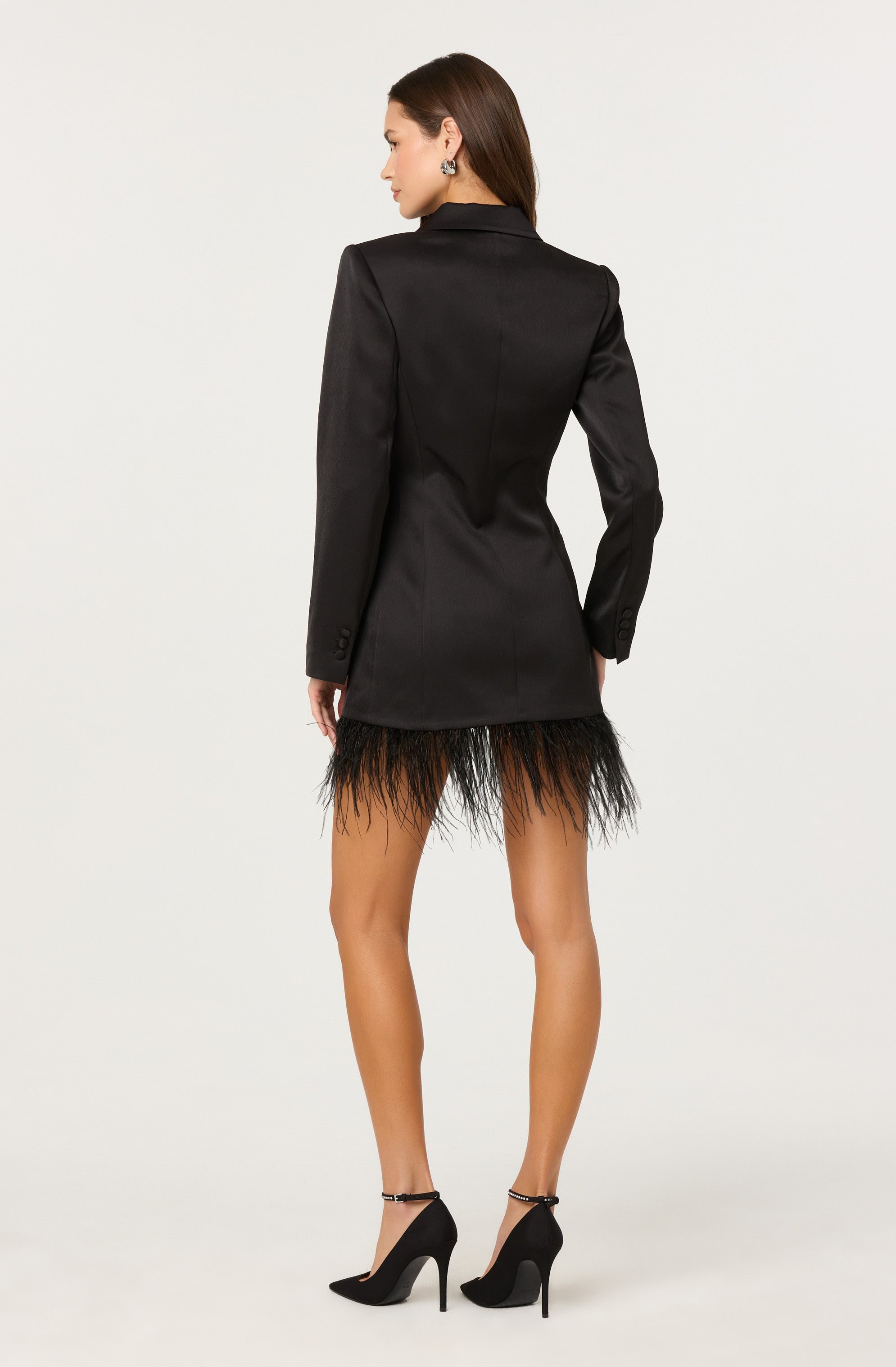 Breonna Feather Trim Blazer Dress