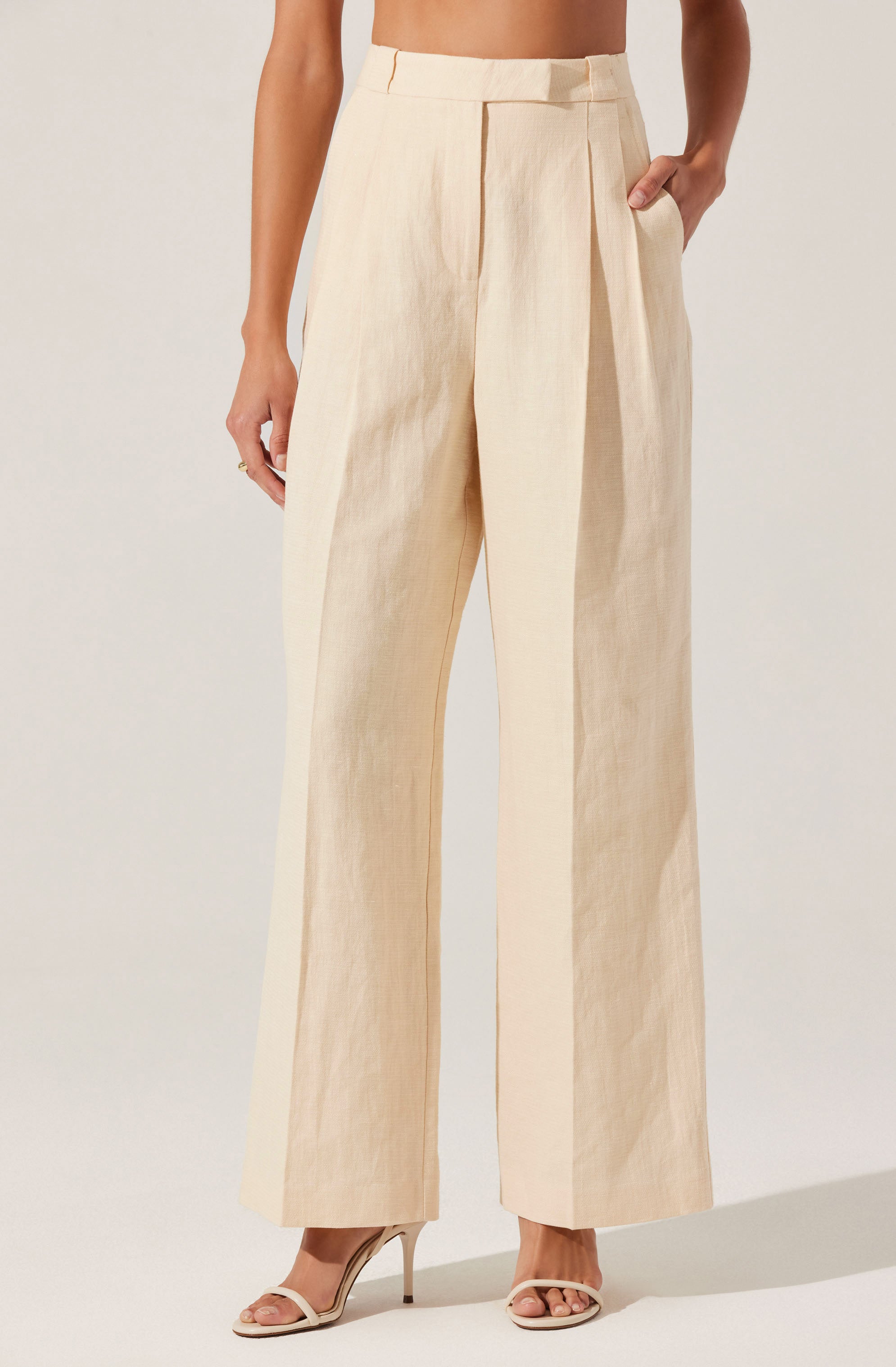 Bryony Linen Blend Pleated Pants