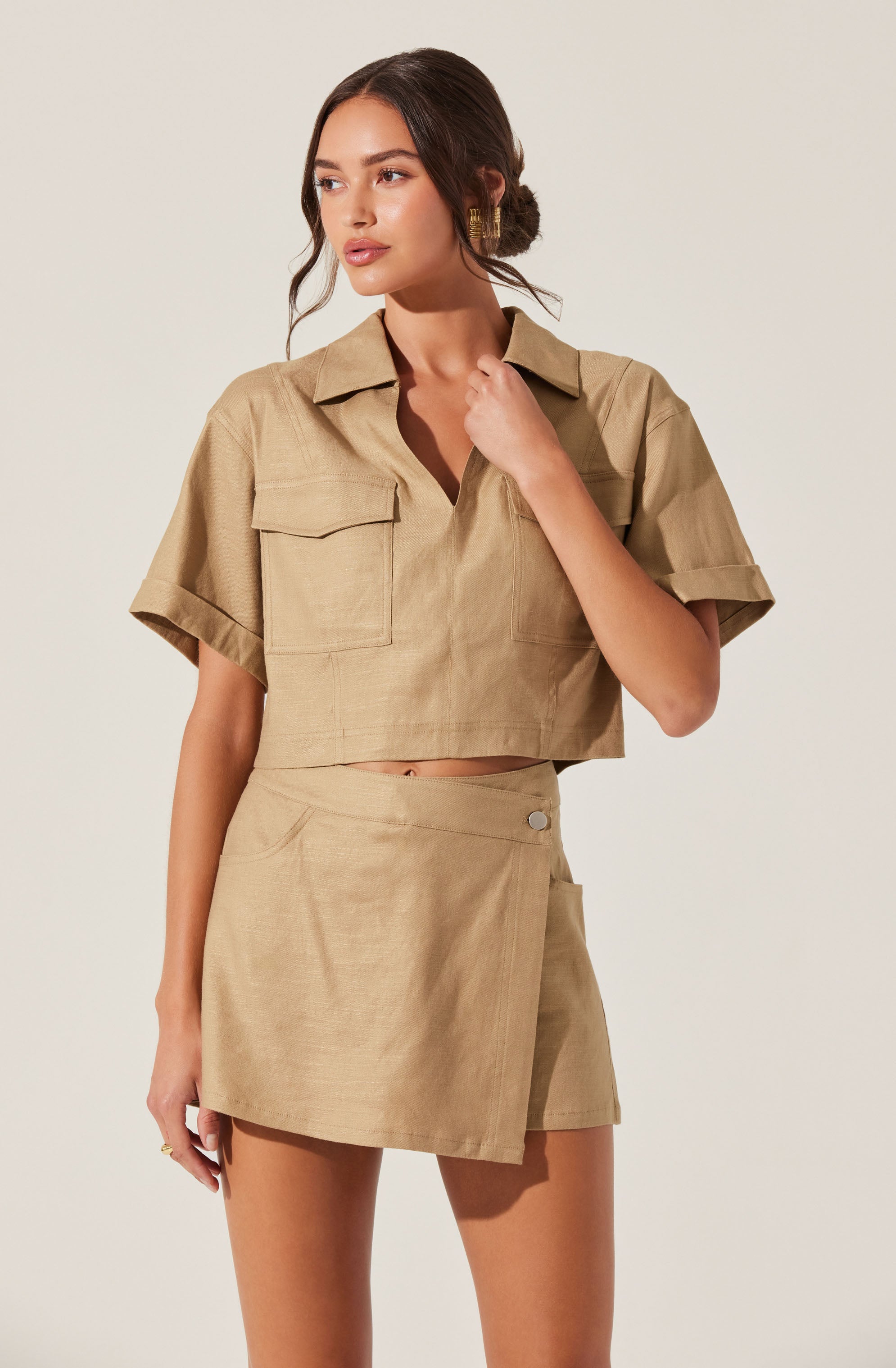 Deborah Linen Blend Safari Skort